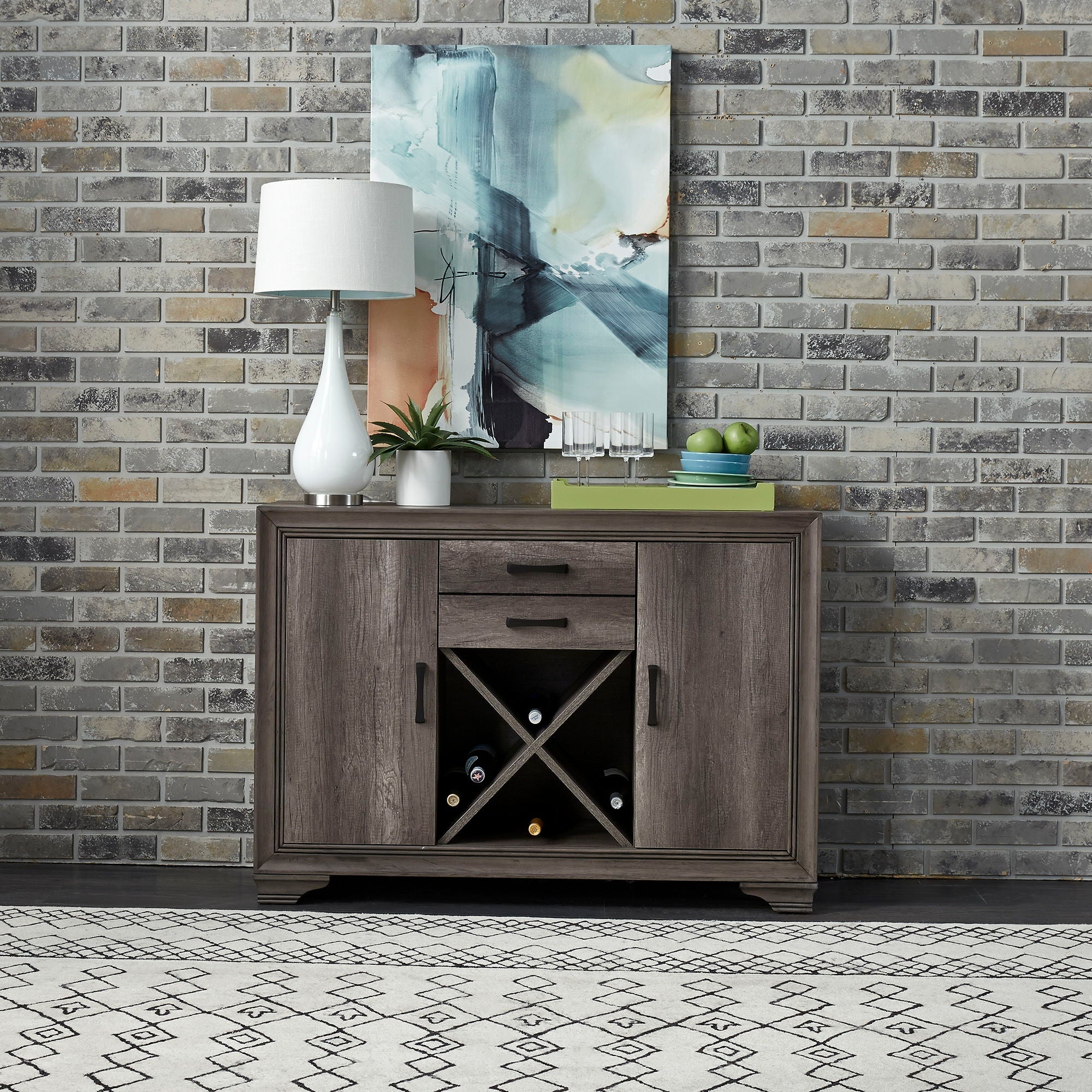 Liberty Furniture Tanners Creek - Server - Dark Gray | Meri Furniture