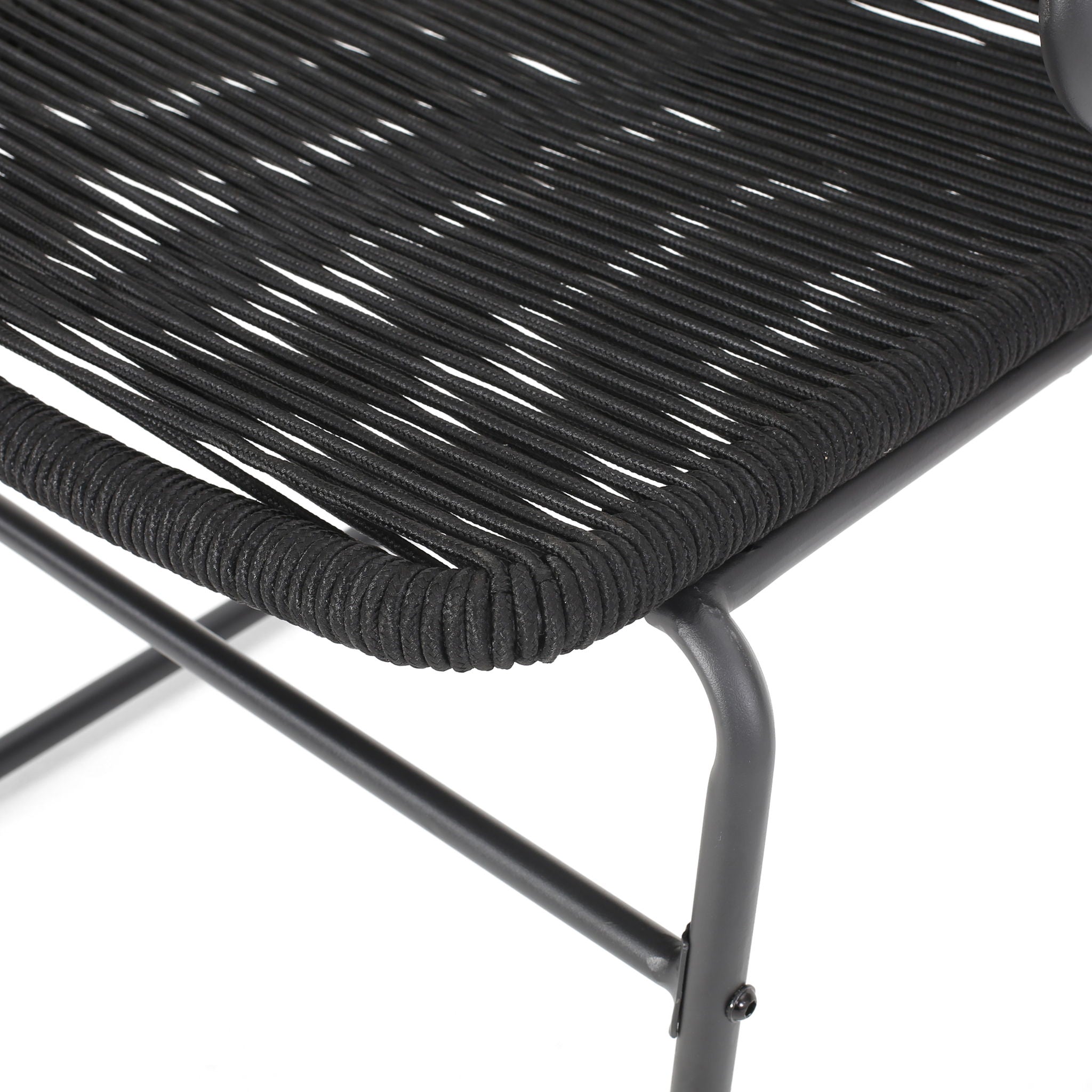 Moonstone - Outdoor Club Chair Set With Rope Weave Design - Black