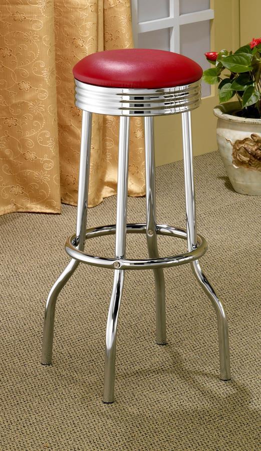 Coaster Fine Furniture Retro - Upholstered Metal Swivel Bar Stool (Set of 2) | Meri Furniture