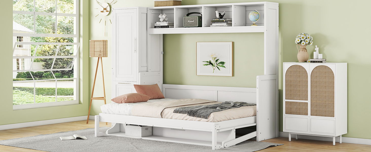 Space Saving Murphy Wall Bed With Closet And Drawers