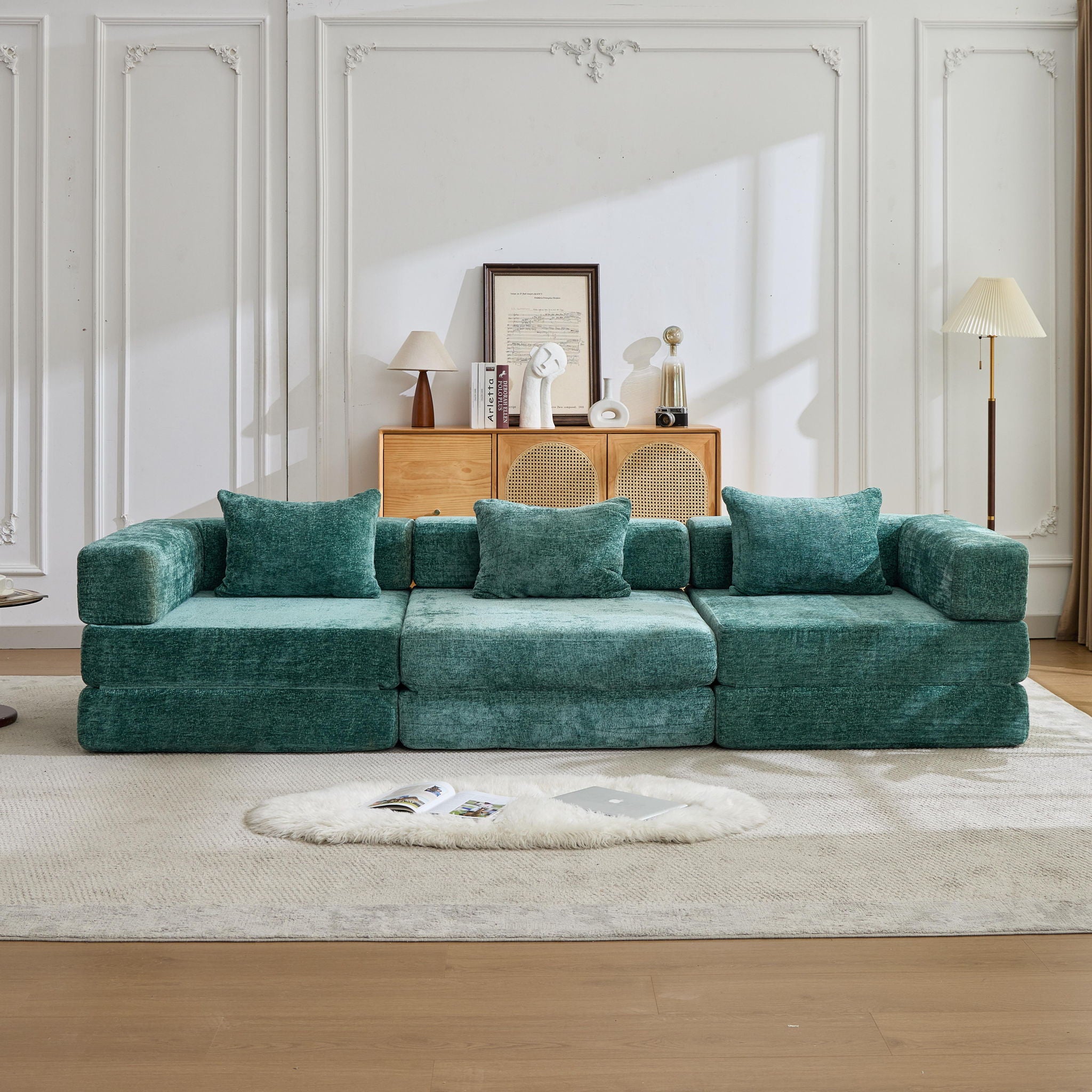 Convertible Floor Sofa Bed, Boneless Modular Sectional Sofa For Living Room