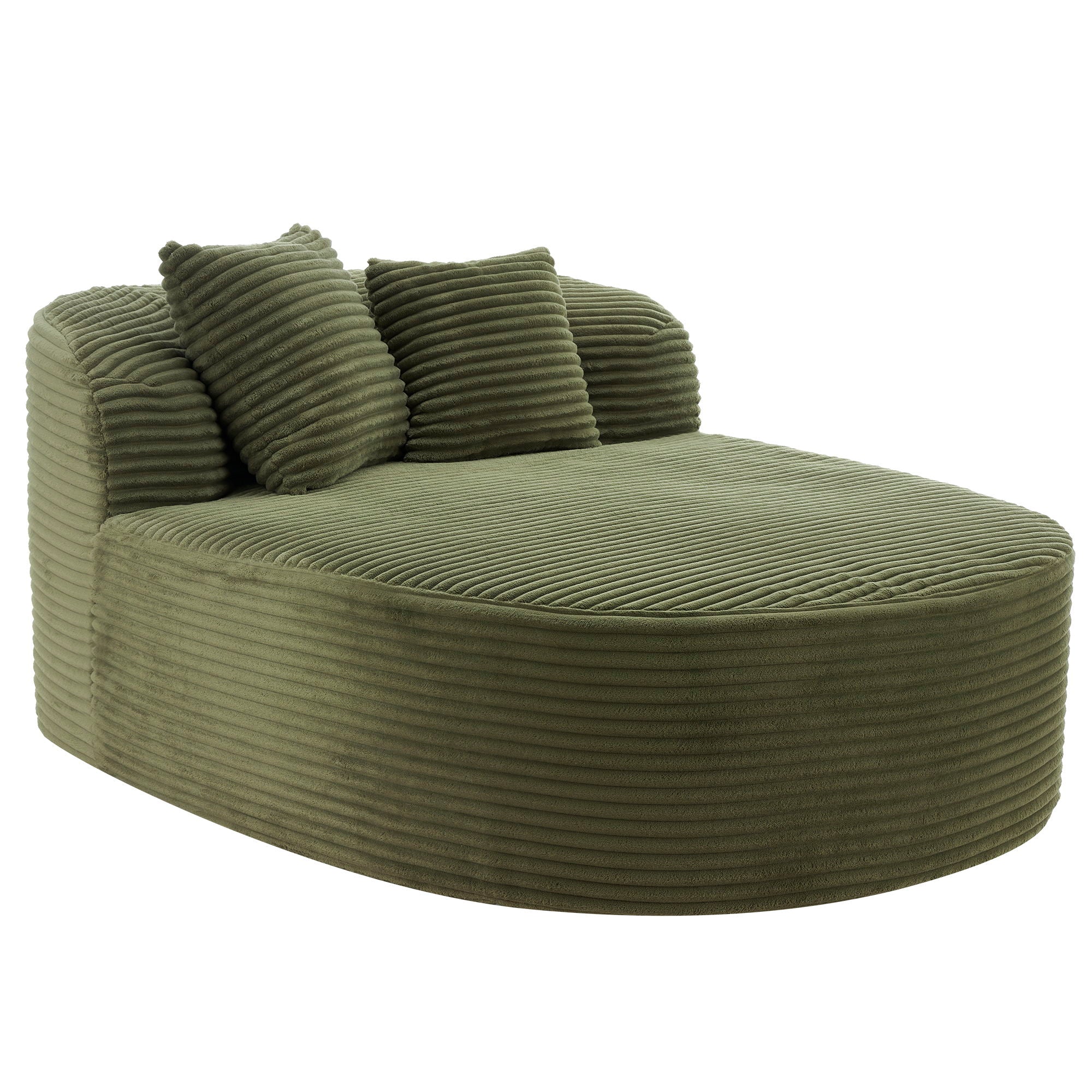 Modern Chaise Lounge Sofa Boneless Couch With Supportive Pillows