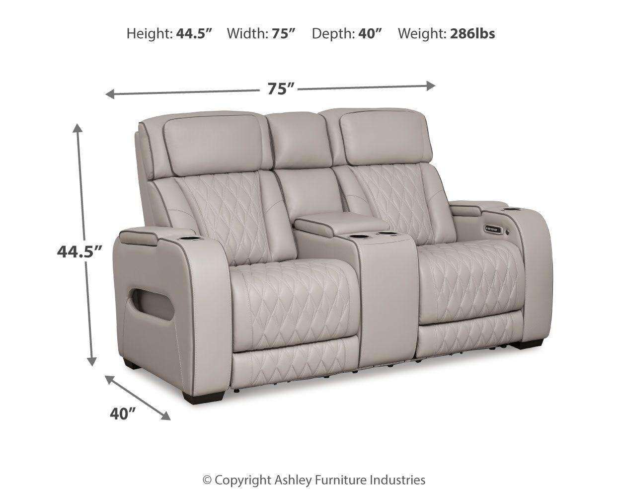Signature Design by Ashley® Boyington - Power Reclining Loveseat With Console/Adj Hdrst | Meri Furniture