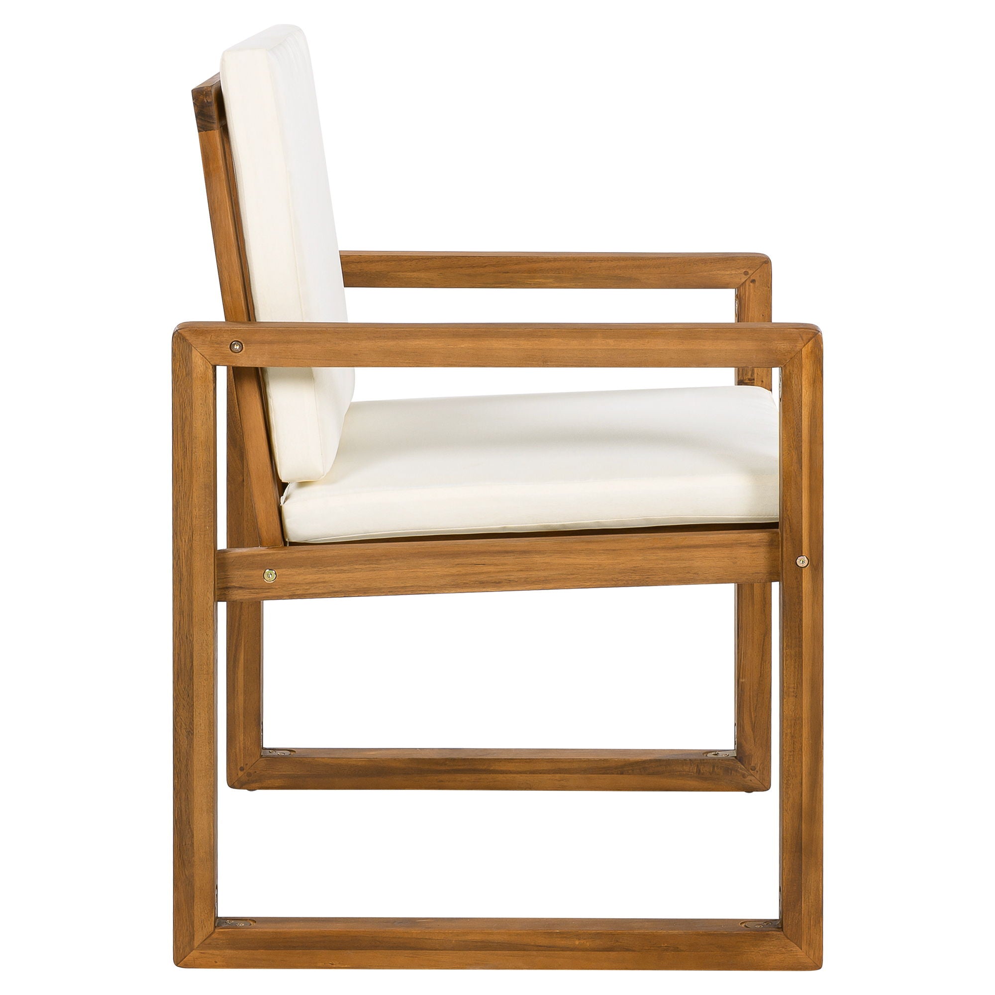 5 Piece Outdoor Patio Dining Set With 4 Armchairs And Table - Beige