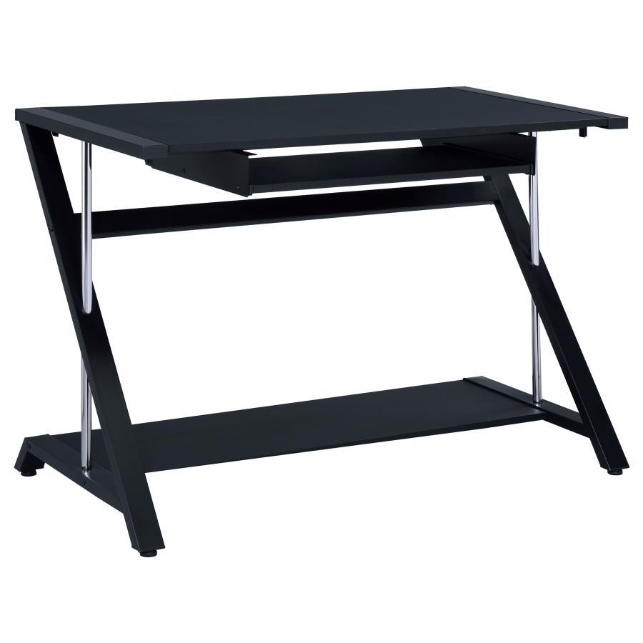Coaster Fine Furniture Mallet - Office Computer Desk With Keyboard Tray - Black | Meri Furniture