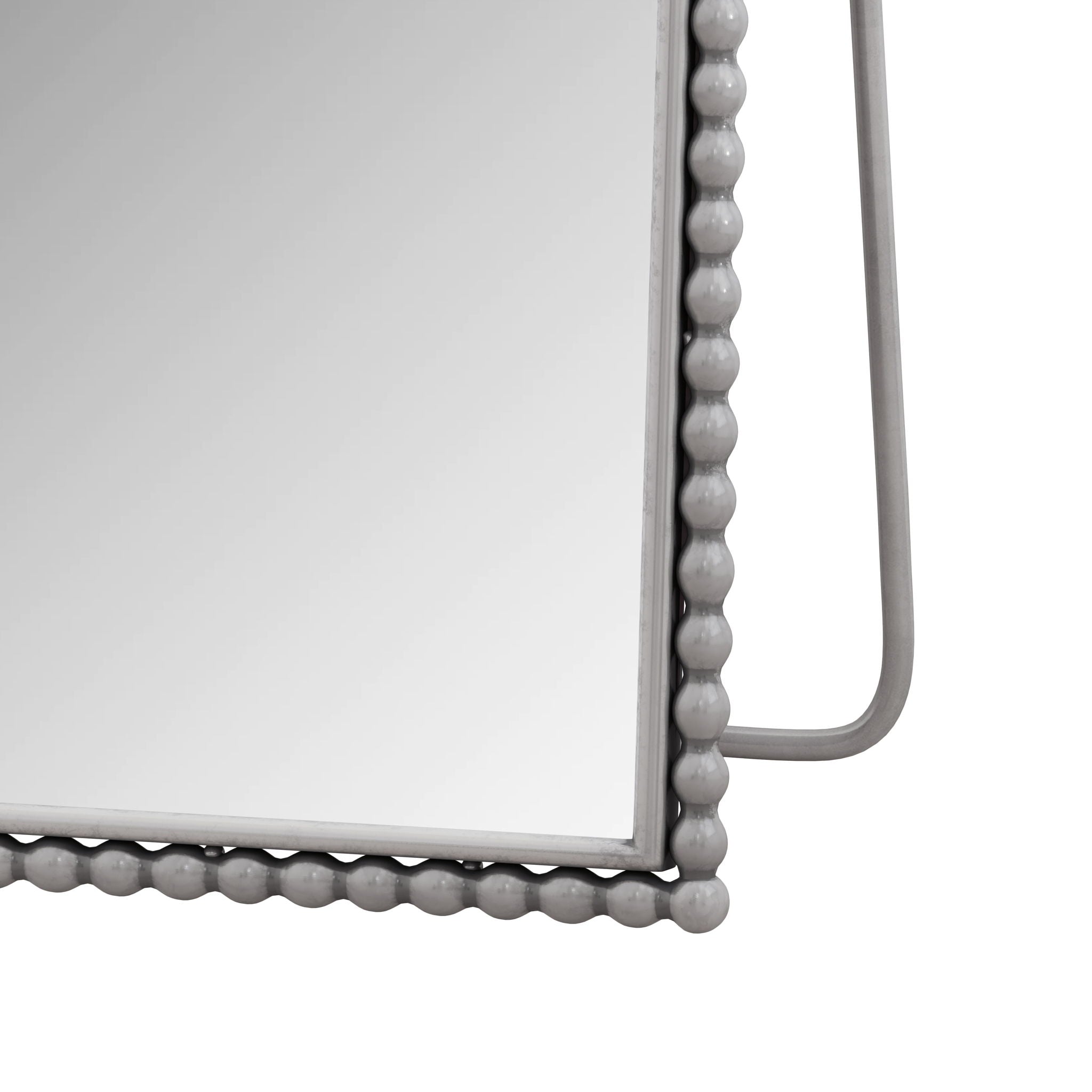 Arch Retro Full Length Mirror With Supporting Feet - Silver