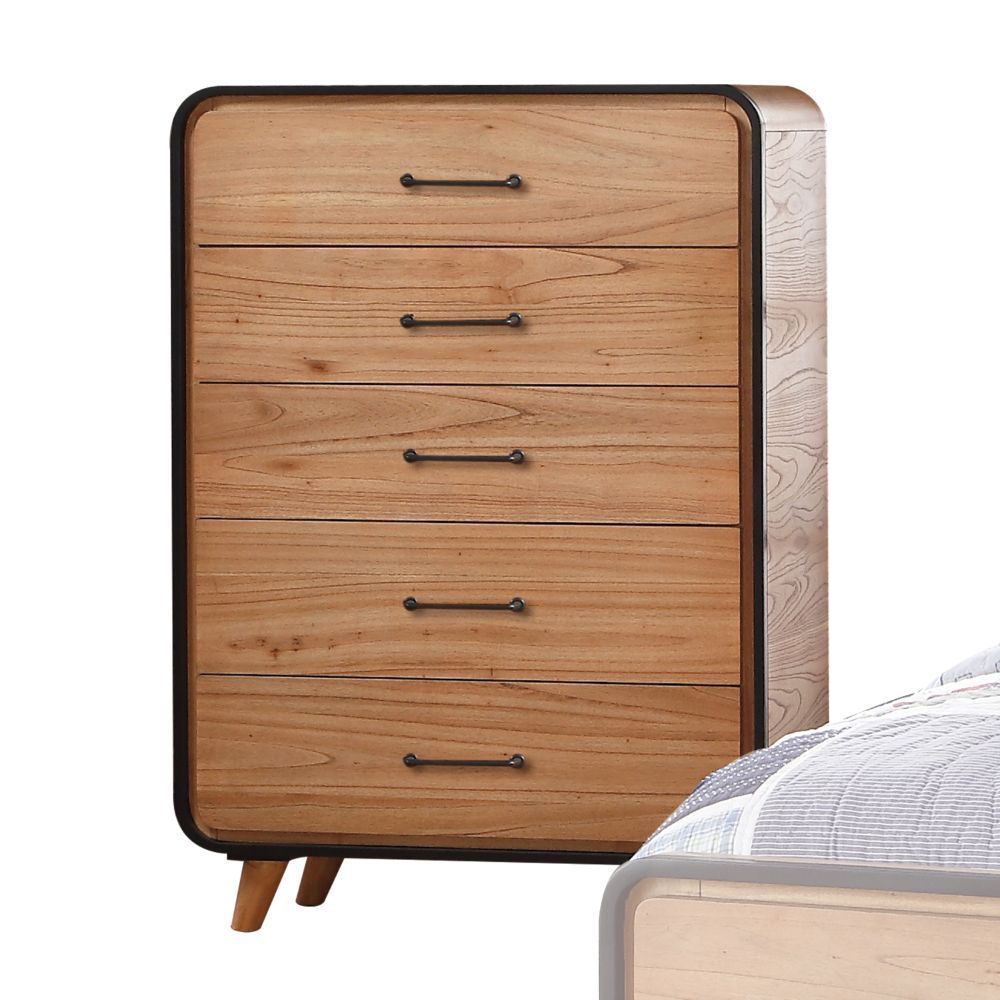 ACME Carla - Chest - Oak & Black | Meri Furniture