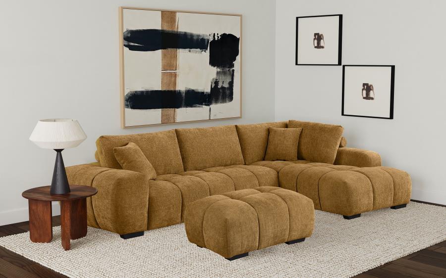 Coaster Fine Furniture Camacho - Upholstered Sectional Sofa With Ottoman Set | Meri Furniture
