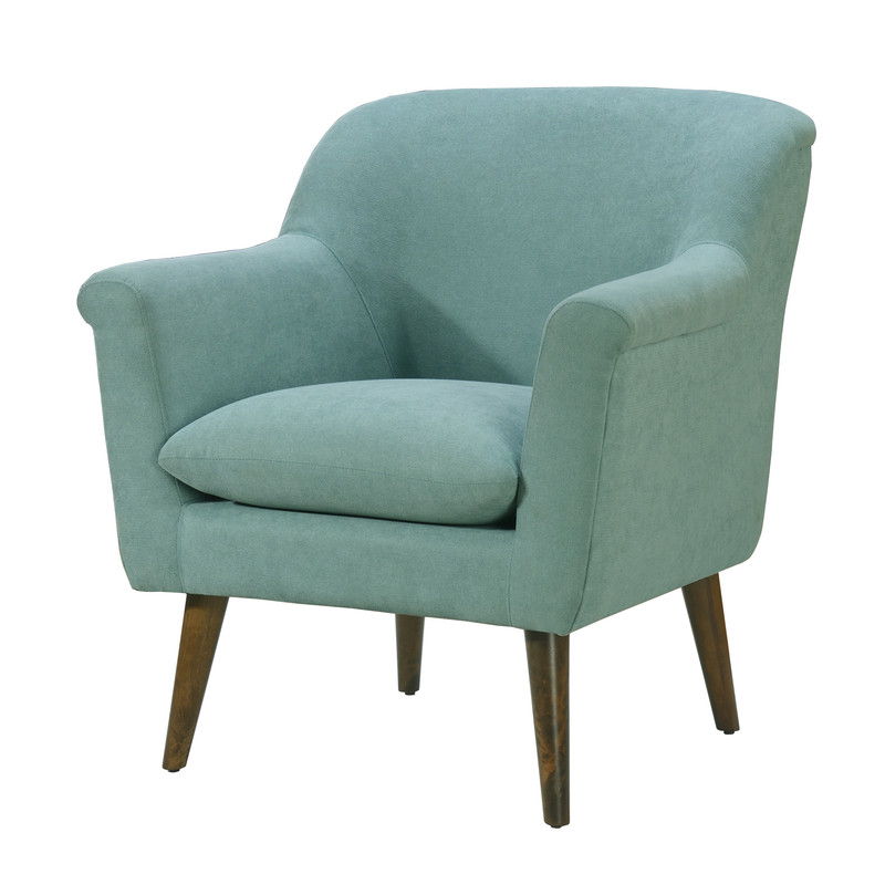 Shelby 31.5"W Aquamarine Teal Woven Fabric Oversized Armchair