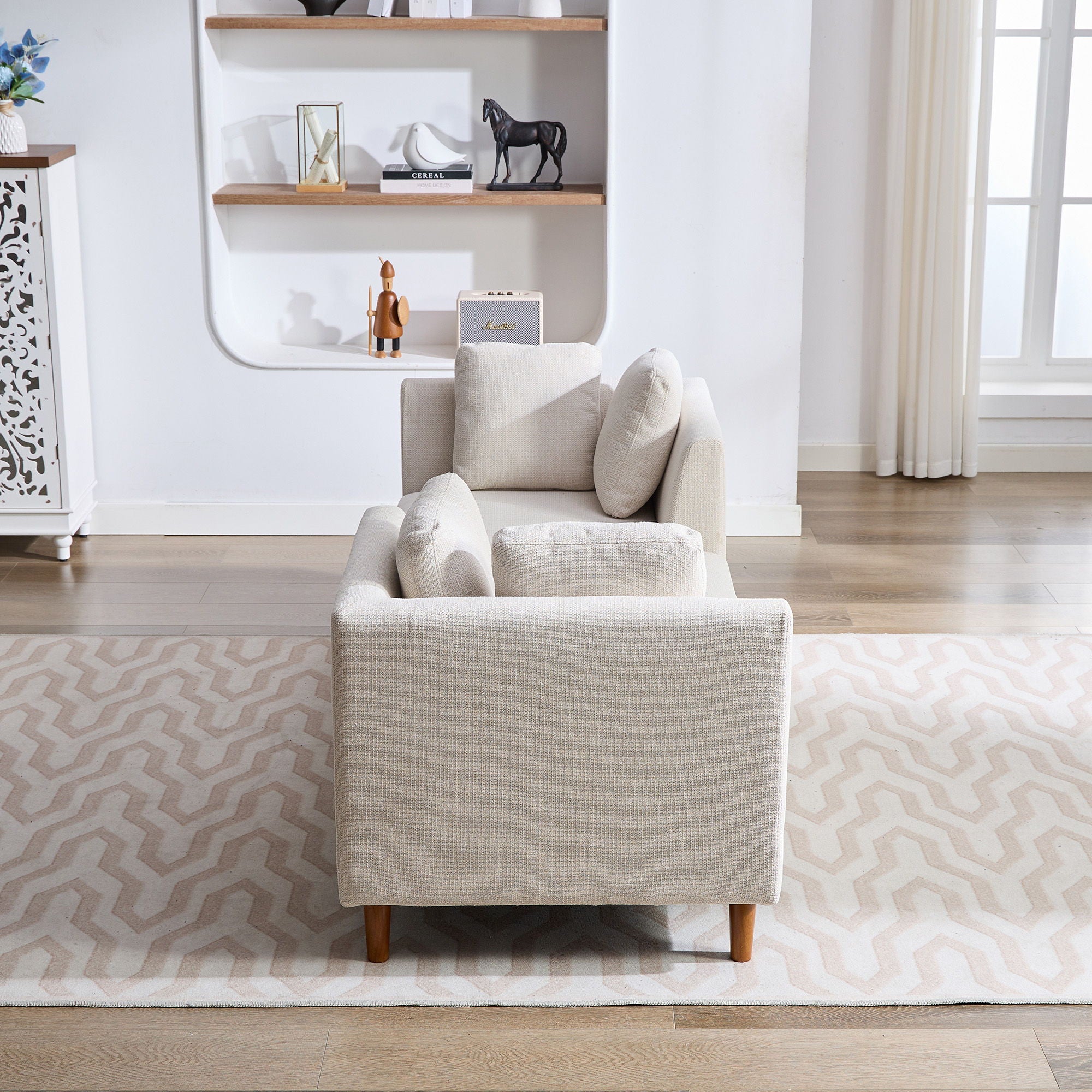 Wide Modern Double Sided Upholstered Chaise Lounge