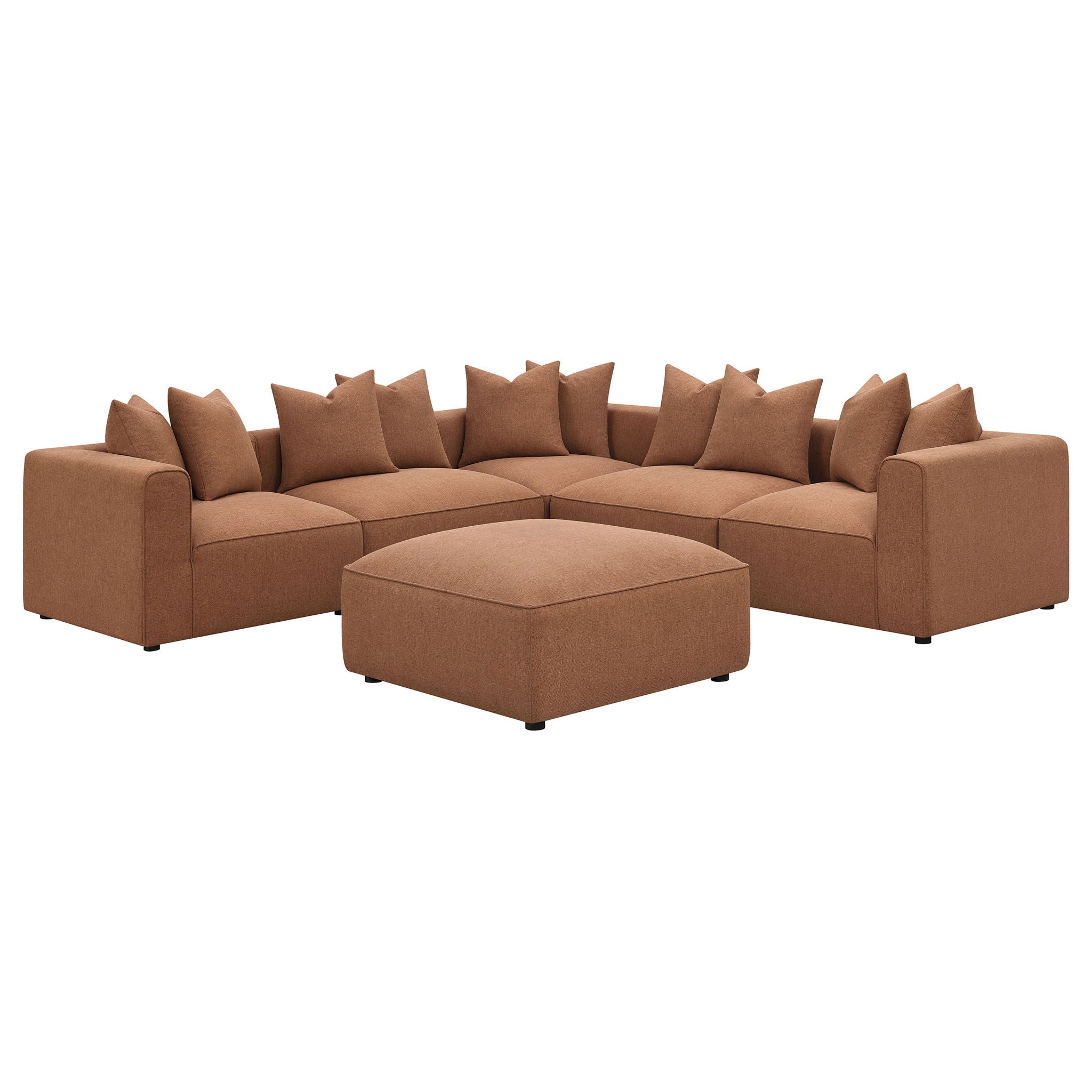 Colleen - Armless Chair With Pillows - Terracotta