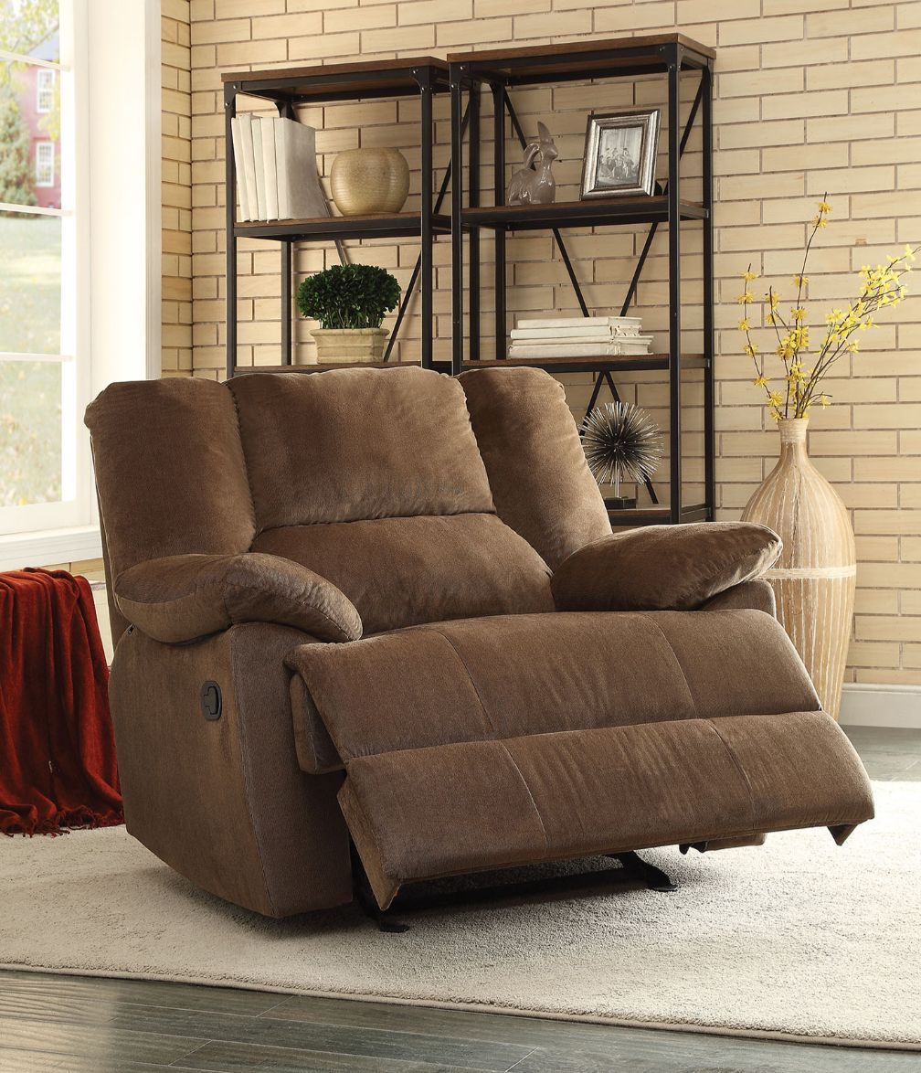 ACME Oliver - Glider Recliner - Chocolate Corduroy | Meri Furniture
