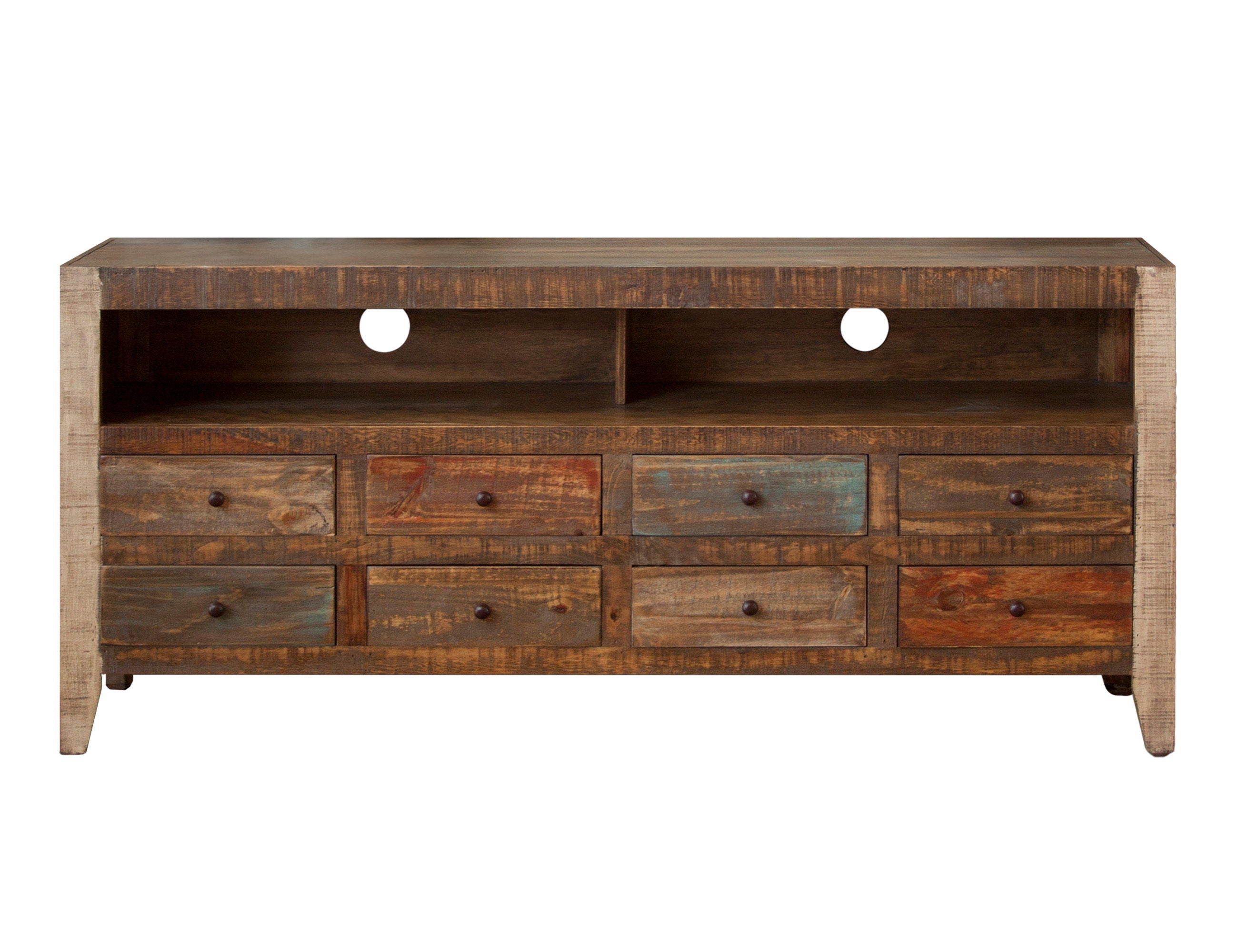 International Furniture Direct Antique - TV Stand / Wall Unit - Multicolor | Meri Furniture