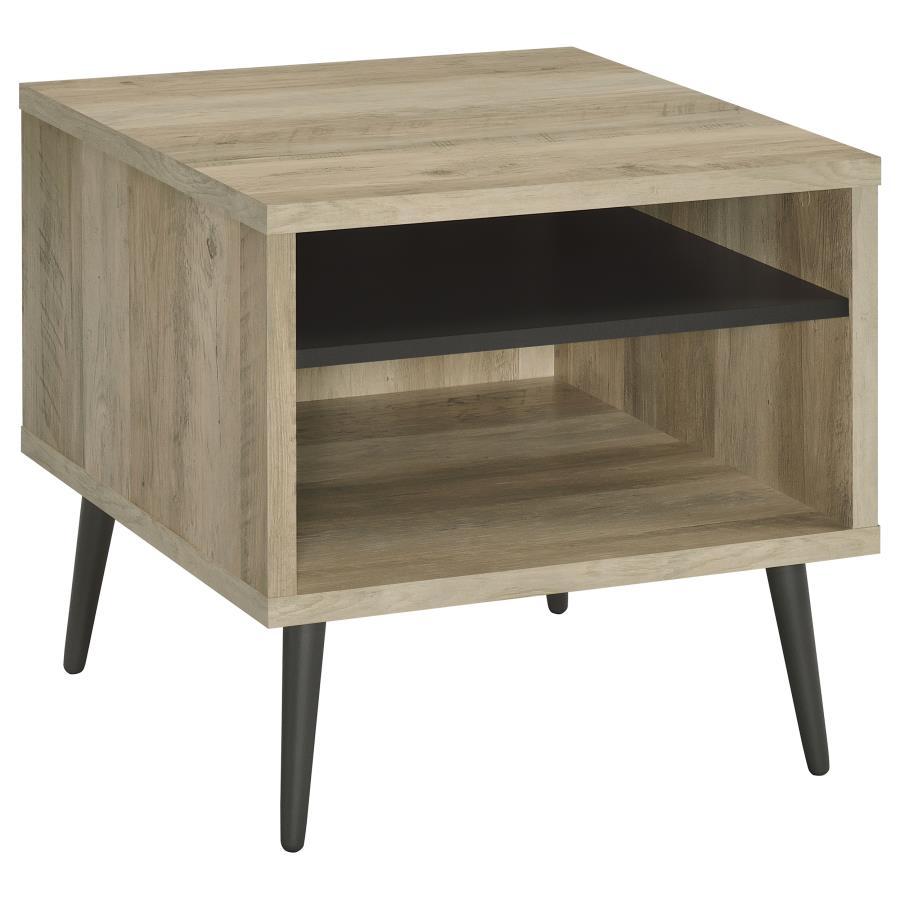 Coaster Fine Furniture Welsh - Square Engineered Wood Side End Table Antique Pine - Distressed Pine | Meri Furniture