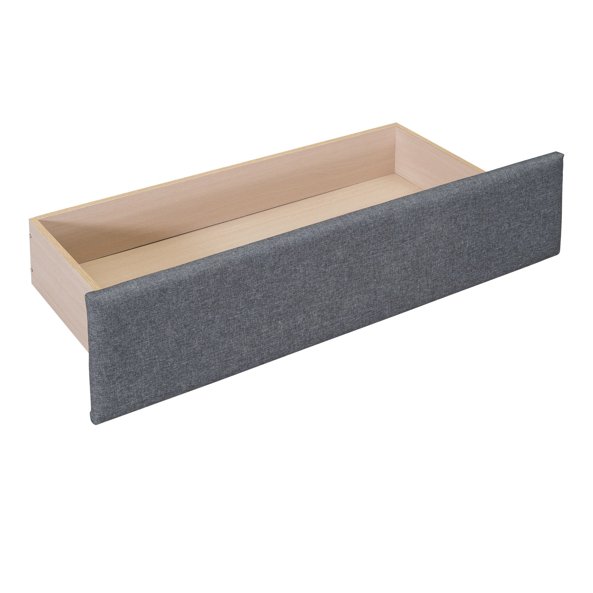 Twin Size Upholstered Platform Bed With 2 Drawers - Gray