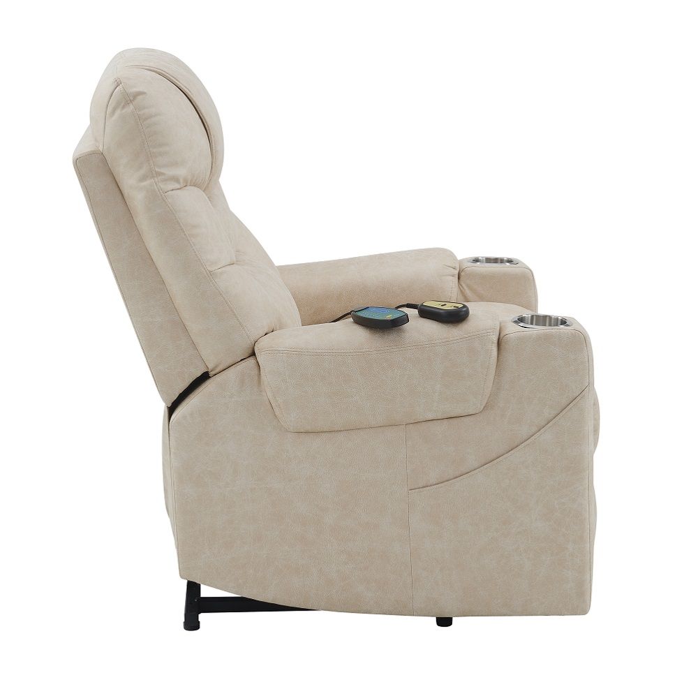 ACME Nairi - Power Recliner With Lift & Heating & Massage - Light Gray | Meri Furniture