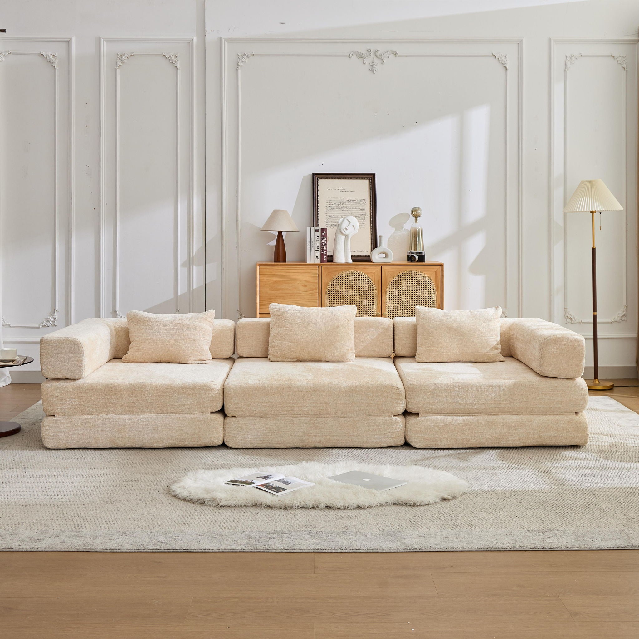 Convertible Floor Sofa Bed, Boneless Modular Sectional Sofa For Living Room