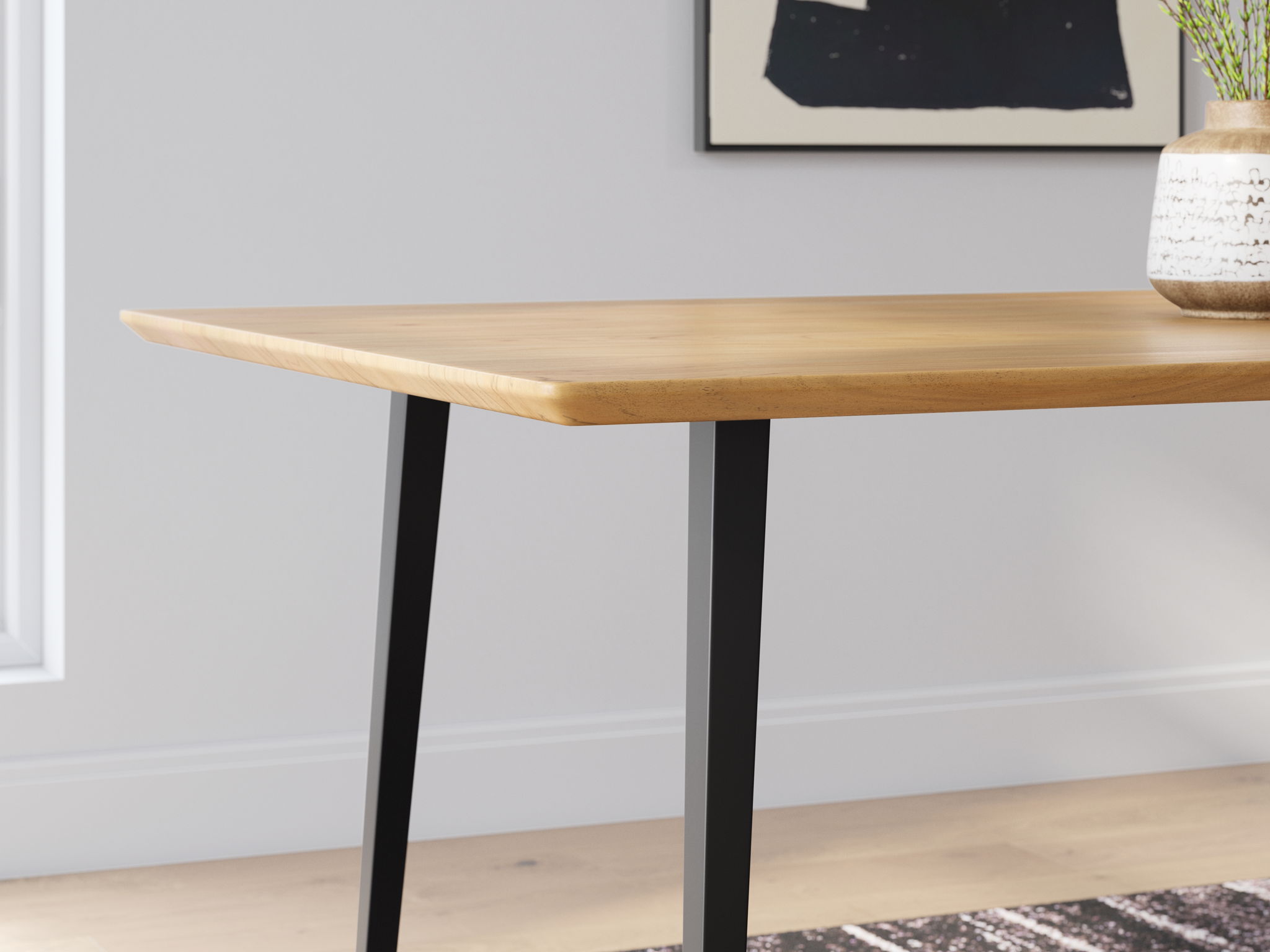 Gretlynn - Rectangular Dining Room Table - Black / Natural