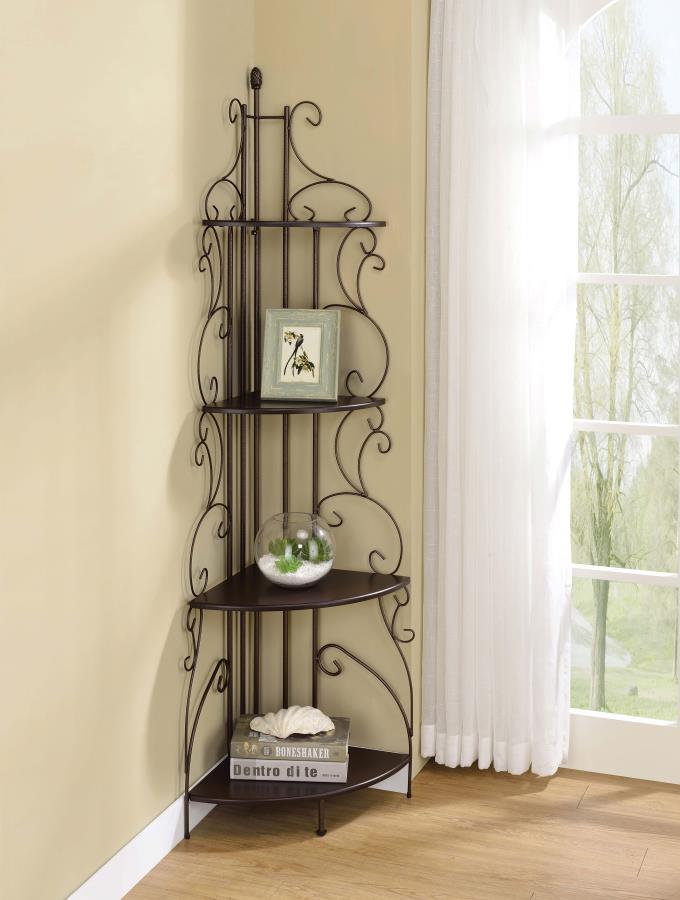 Coaster Fine Furniture Poppy - 4-Shelf Corner Bookshelf - Copper And Cappuccino | Meri Furniture