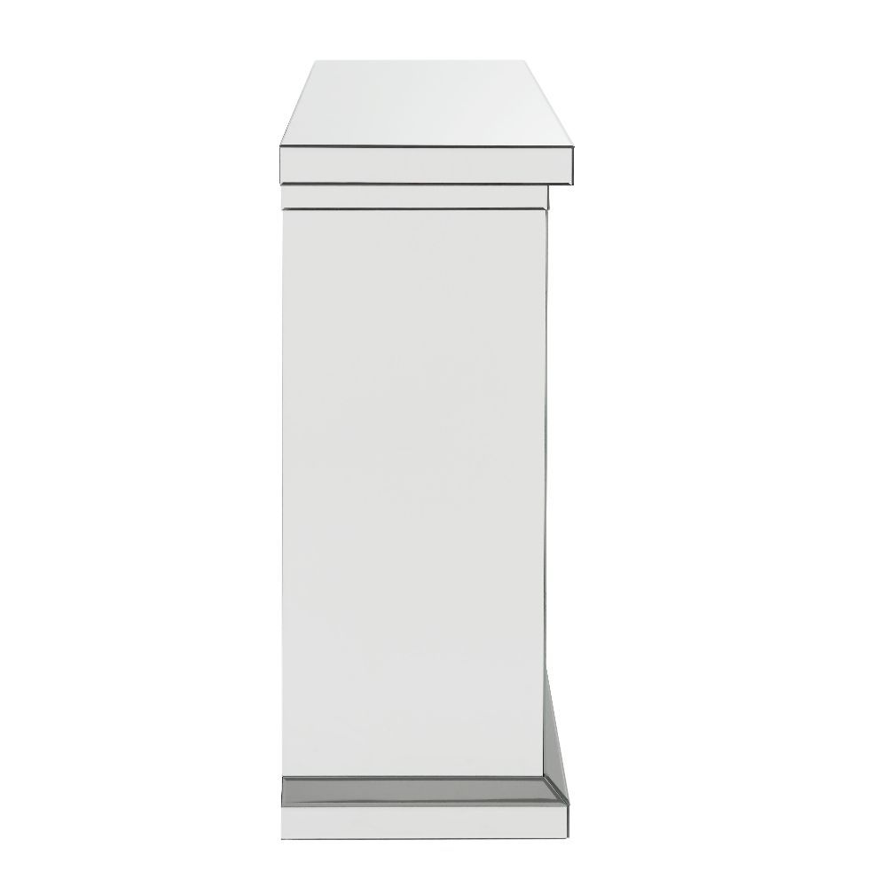 ACME Nysa - Fireplace - Mirrored & Faux Crystals - 40" | Meri Furniture