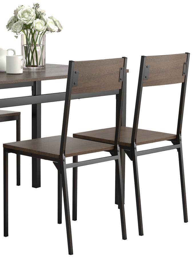 Coaster Fine Furniture Lana - 5 Piece Rectangular Dining Set - Dark Brown And Black | Meri Furniture