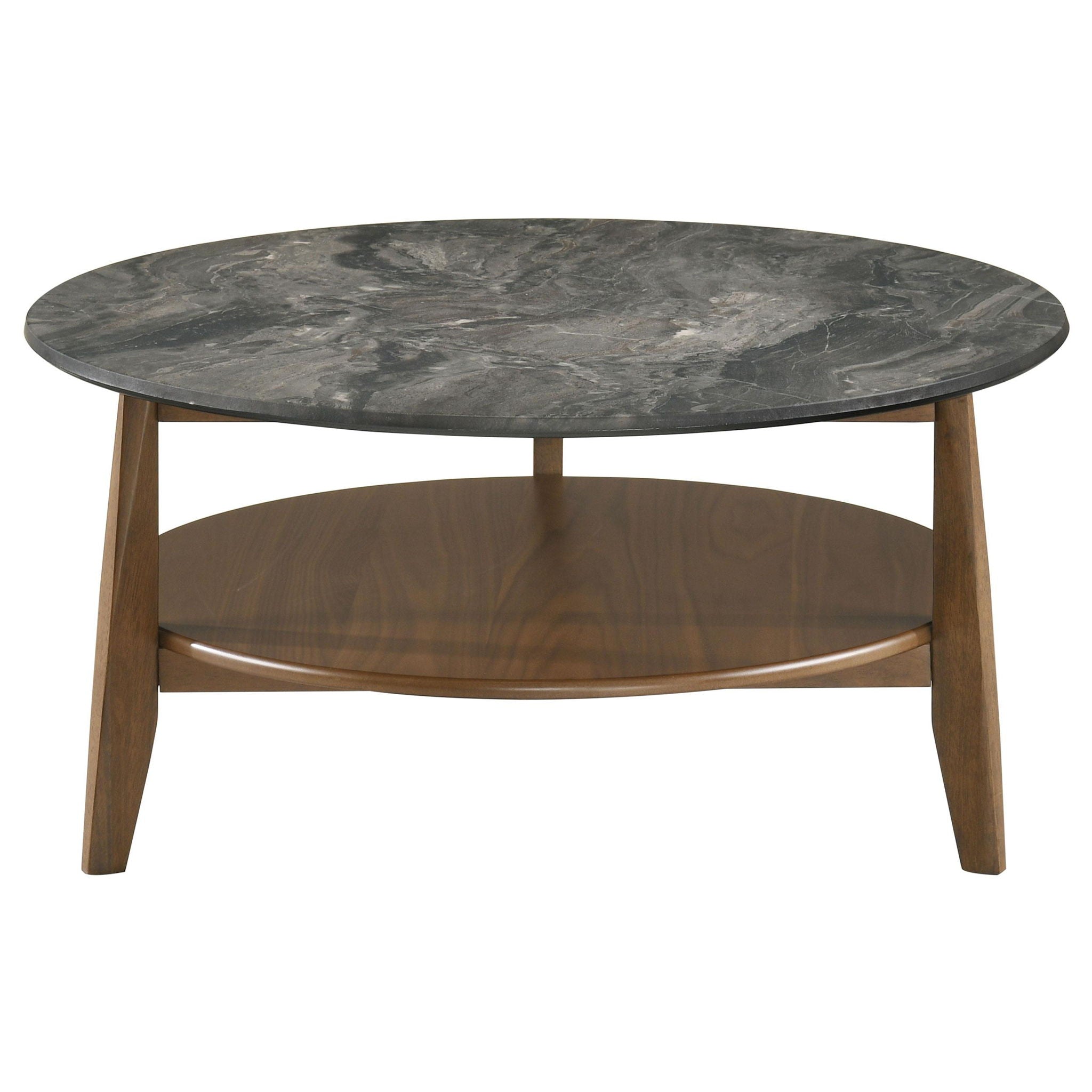 Bradley Round SmartTop Cocktail Coffee Table Smokey Grey and Brown