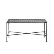 Luna - Outdoor Iron Coffee Table - Black Brush Silver