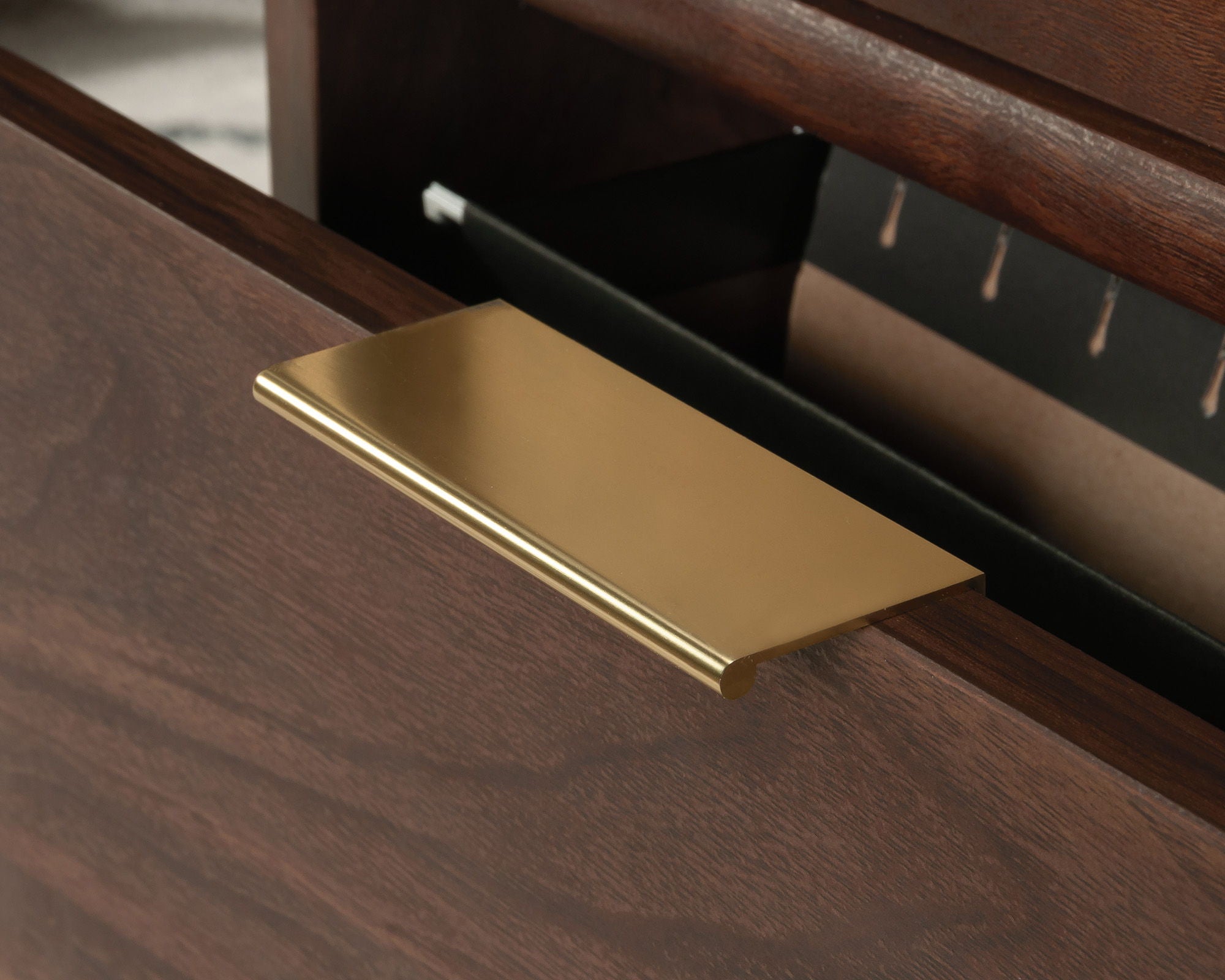 Executive Pedestal Desk in Grand Walnut