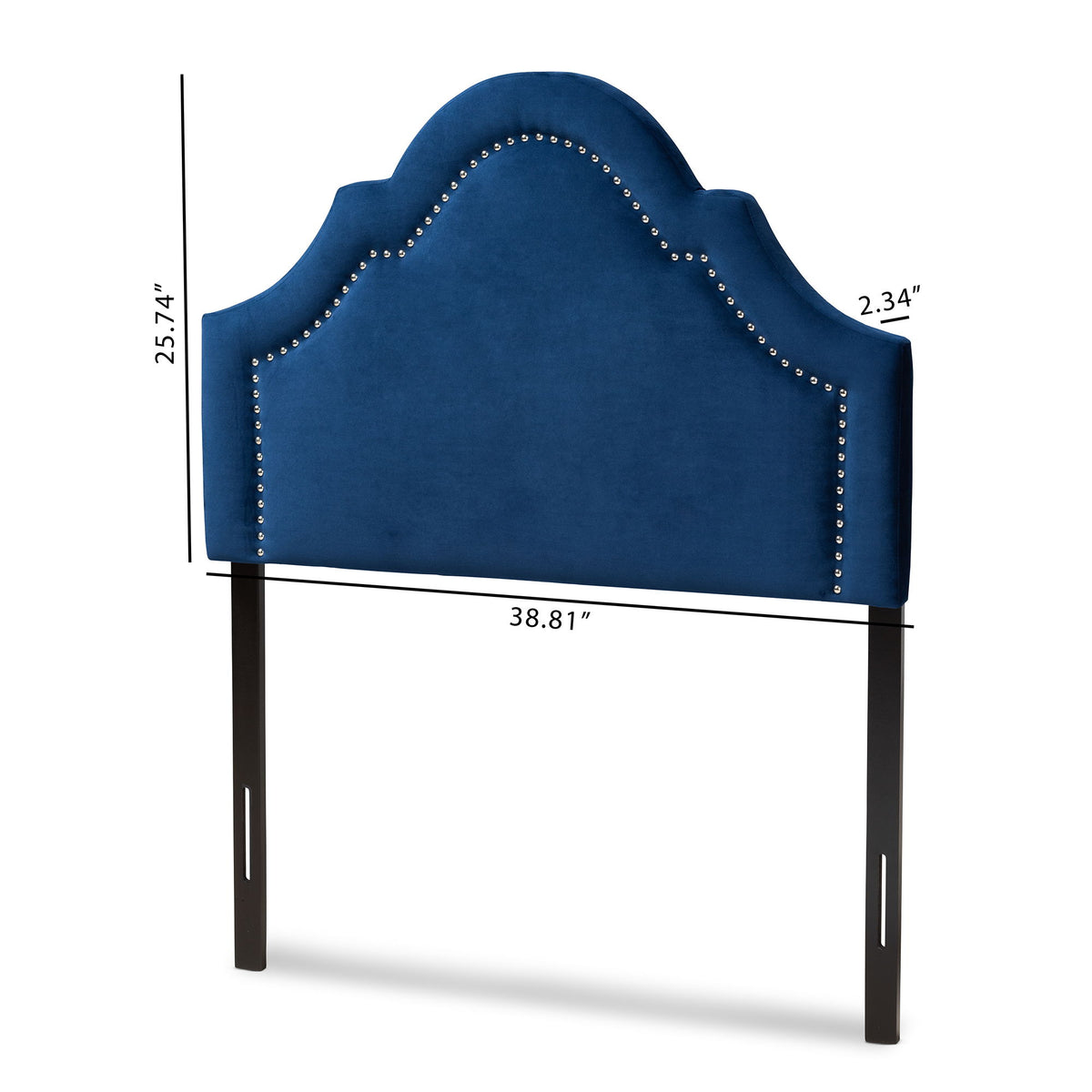 Rita Modern and Contemporary Navy Blue Velvet Fabric Upholstered Twin Size Headboard