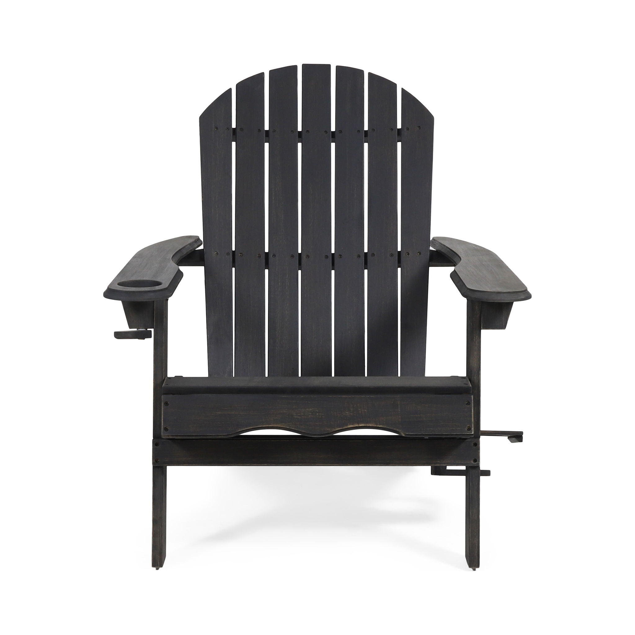 Zenithia - Outdoor Foldable Adirondack Chair With 2 Cup Holders