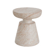 Outdoor / Indoor Lightweight Concrete Side Table, Travertine - Beige
