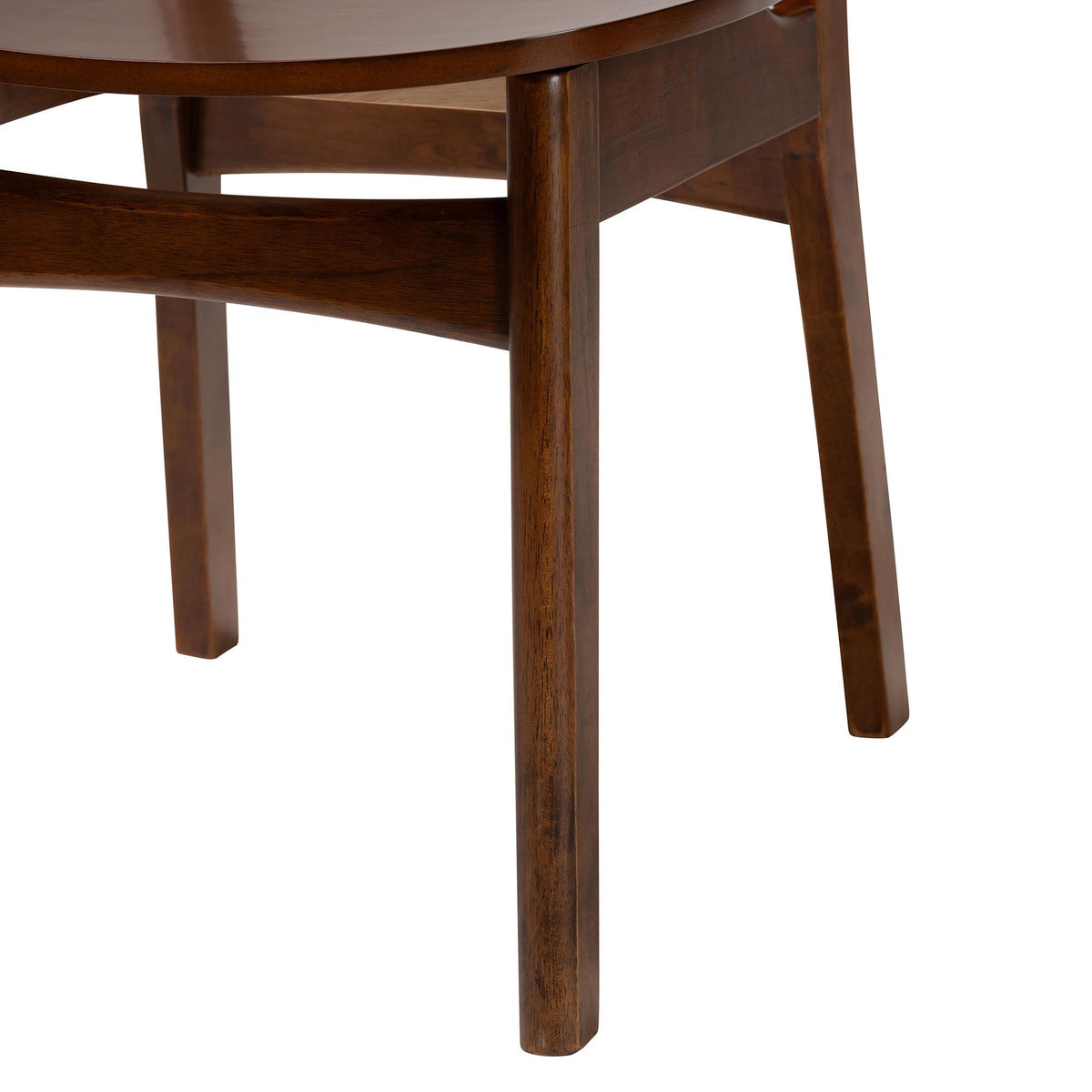 Estera Mid-Century Modern Walnut Brown Finished Wood and Rattan 5-Piece Dining Set