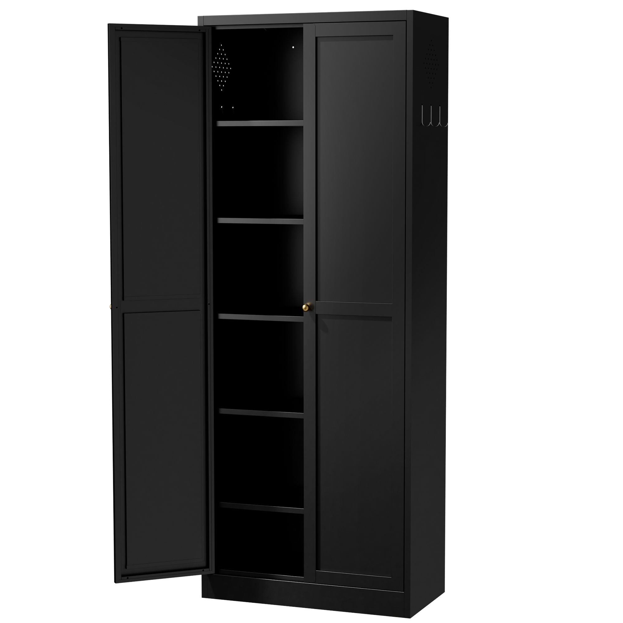 Kitchen Pantry Cabinet With 4 Adjustable Shelves, Heavy Duty Freestanding Organizer