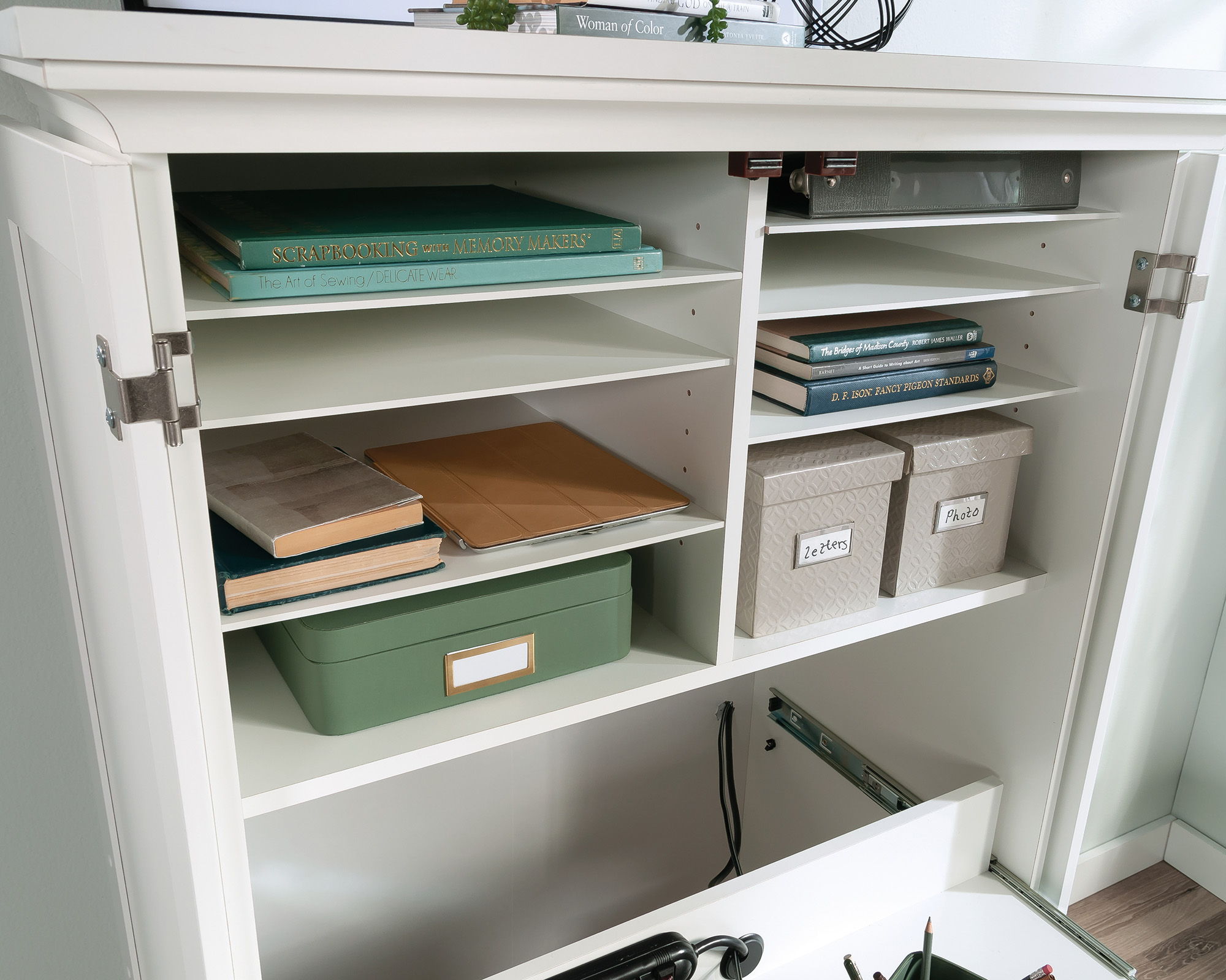 Craft & Sewing Armoire in Soft White