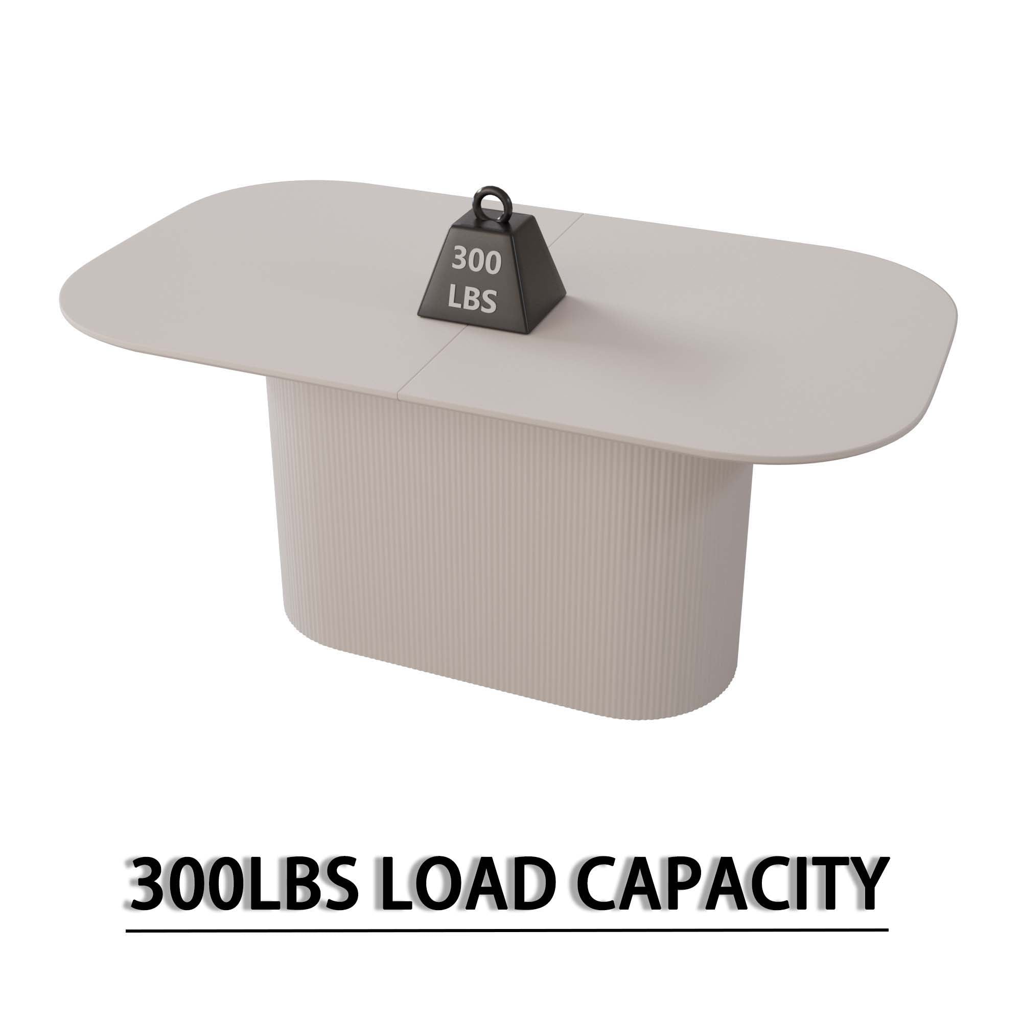 Modern Dining Table With Vertical Striped Legs