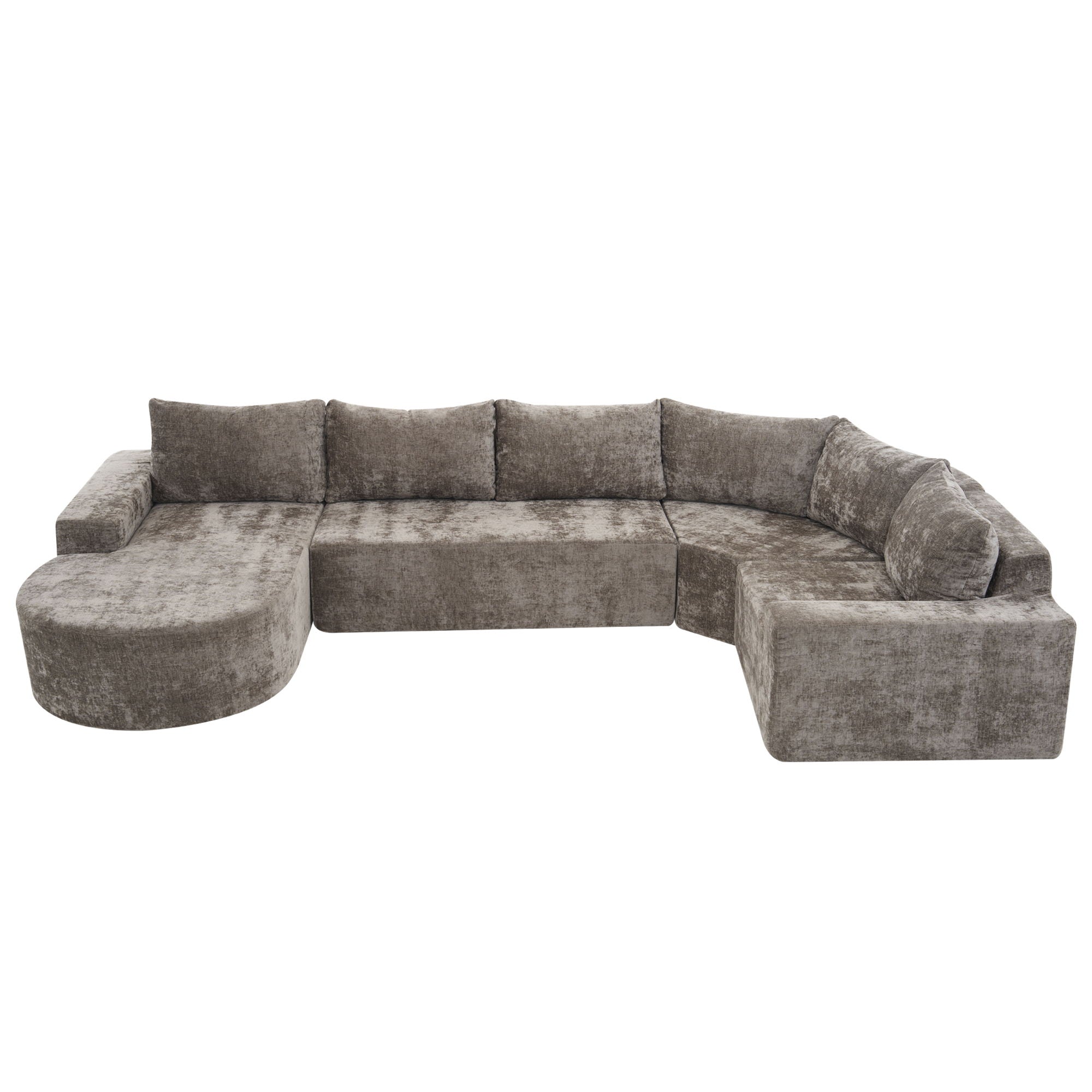 U-Shaped Oversized Modular Cloud Sectional Sofa With Deep Seat For Living Room