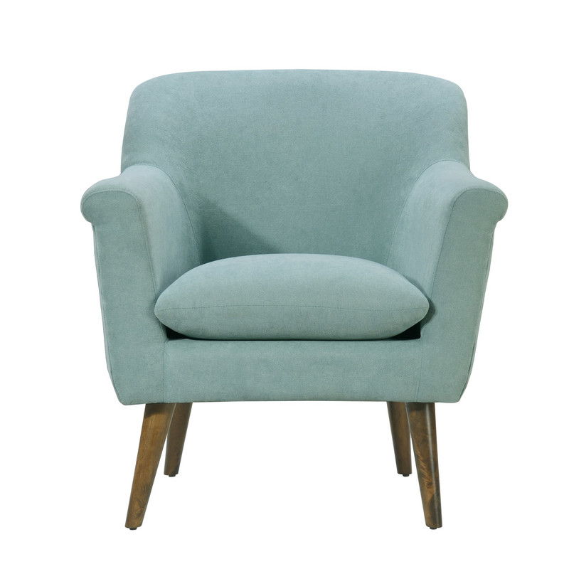 Shelby 31.5"W Aquamarine Teal Woven Fabric Oversized Armchair