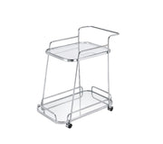 ACME Aegis - Serving Cart - Clear Glass & Chrome Finish | Meri Furniture