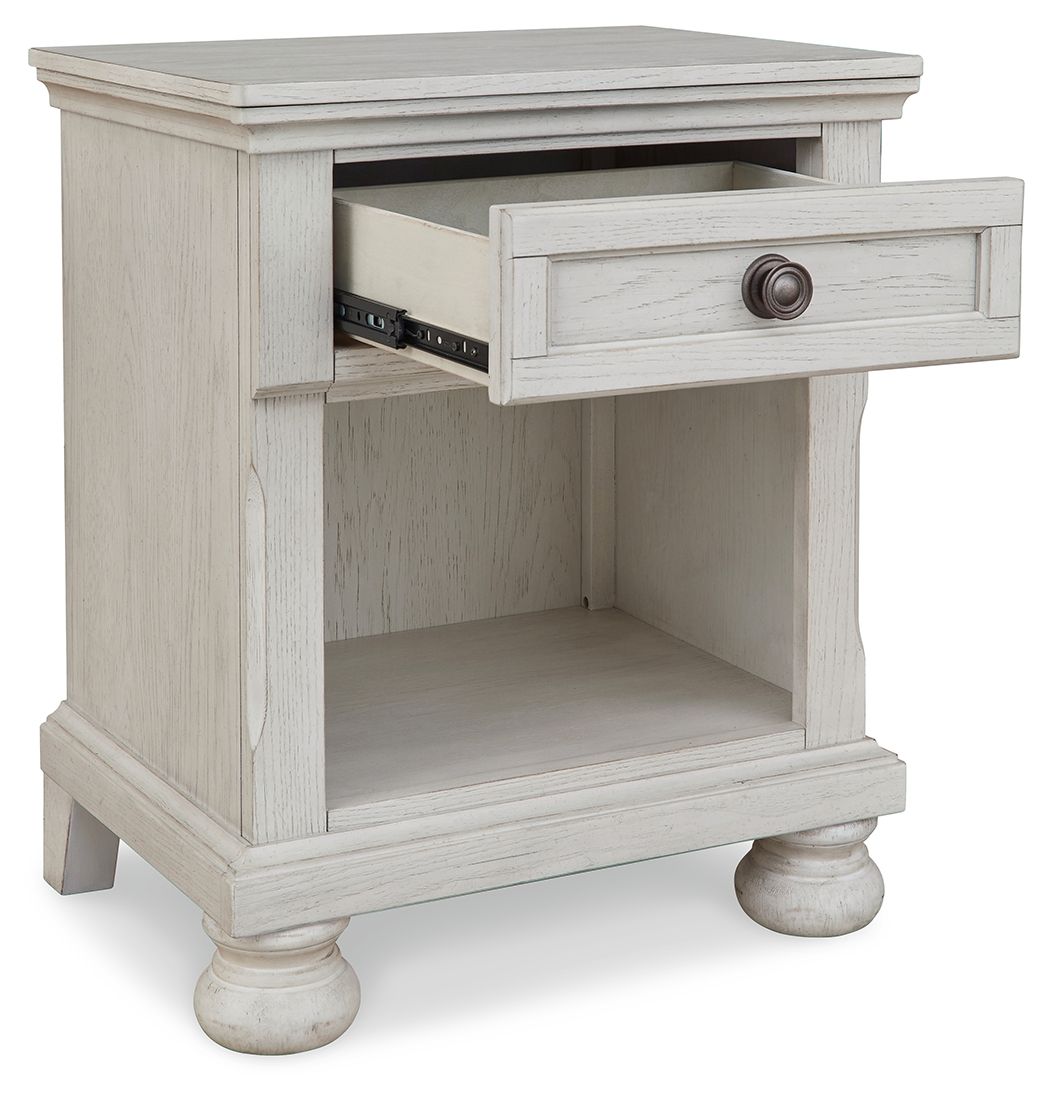 Signature Design by Ashley® Robbinsdale - Antique White - One Drawer Night Stand | Meri Furniture