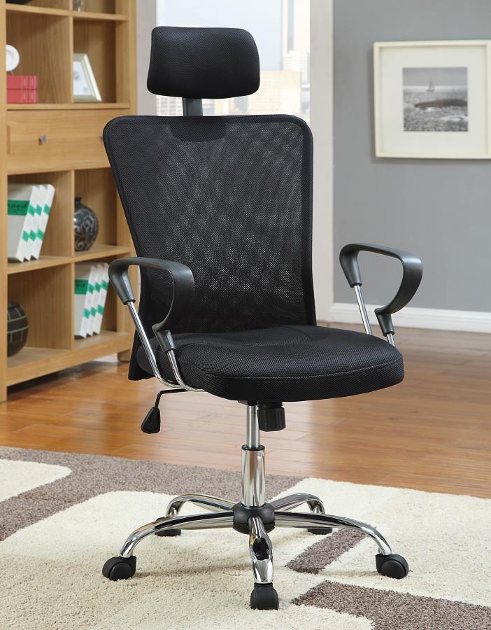 Coaster Fine Furniture Stark - Upholstered Adjustable Mesh Office Desk Chair - Black | Meri Furniture
