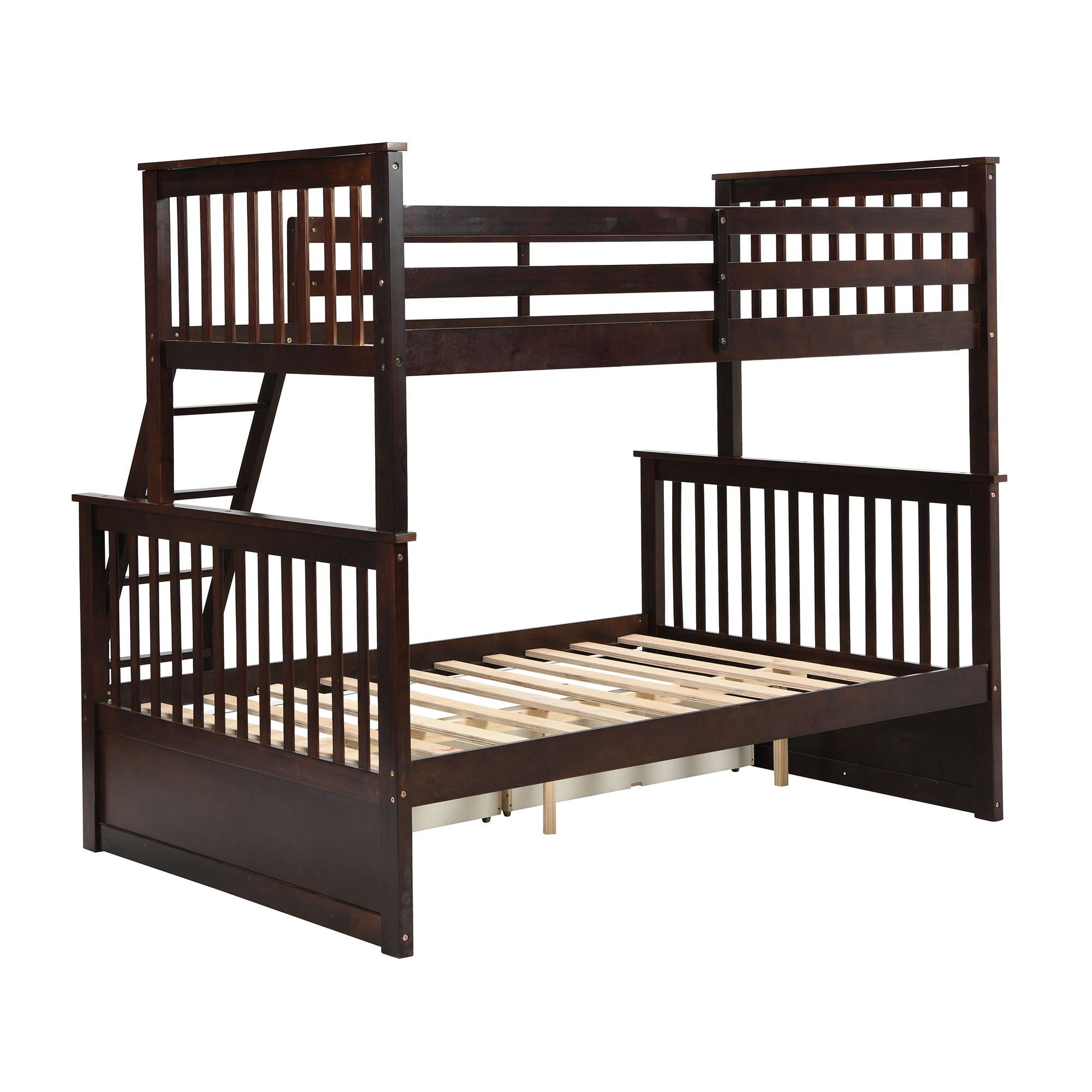 Bunk Bed With Ladder, And Safety Guard Rails