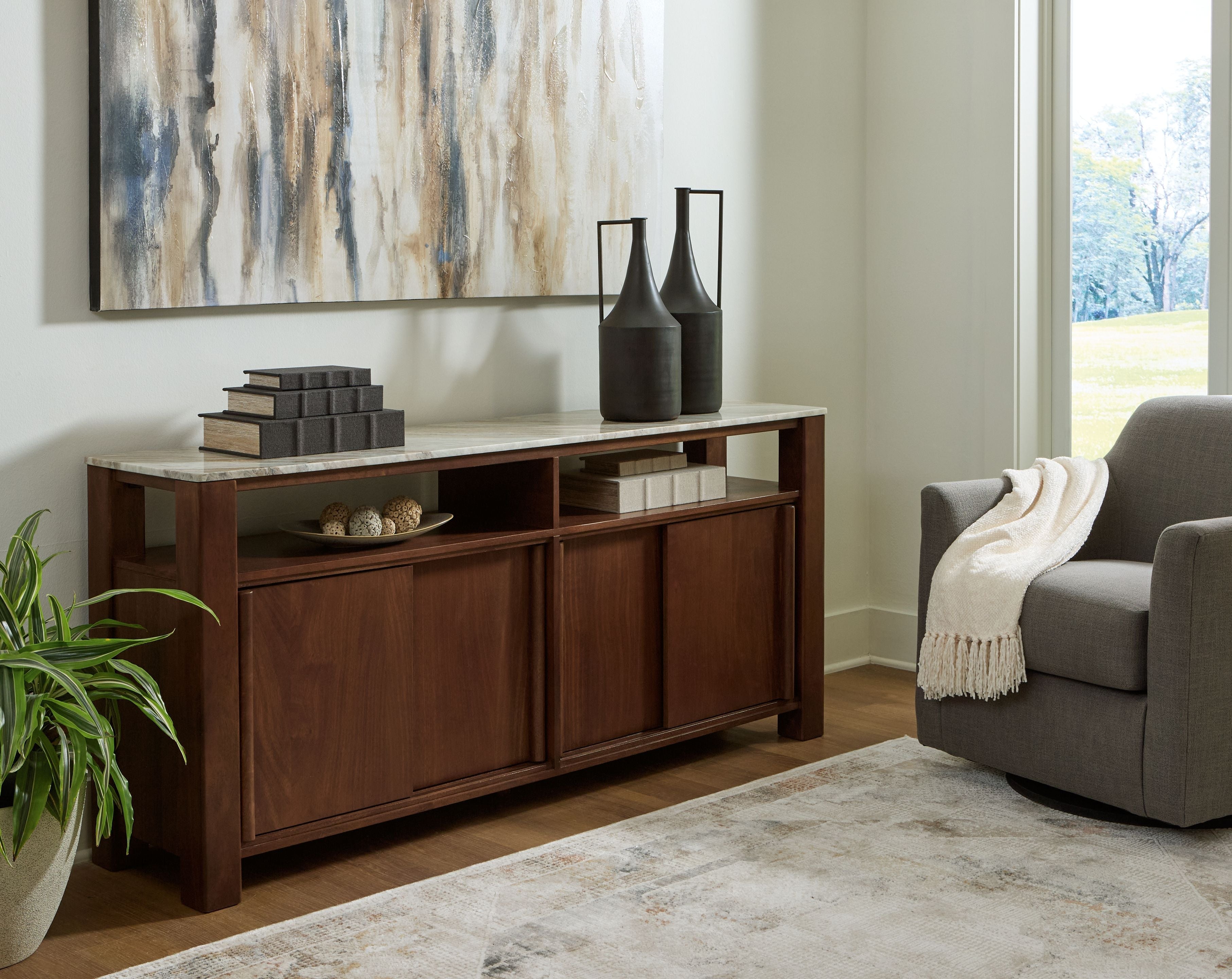 Signature Design by Ashley® Tobinville - Dark Brown - Accent Cabinet | Meri Furniture