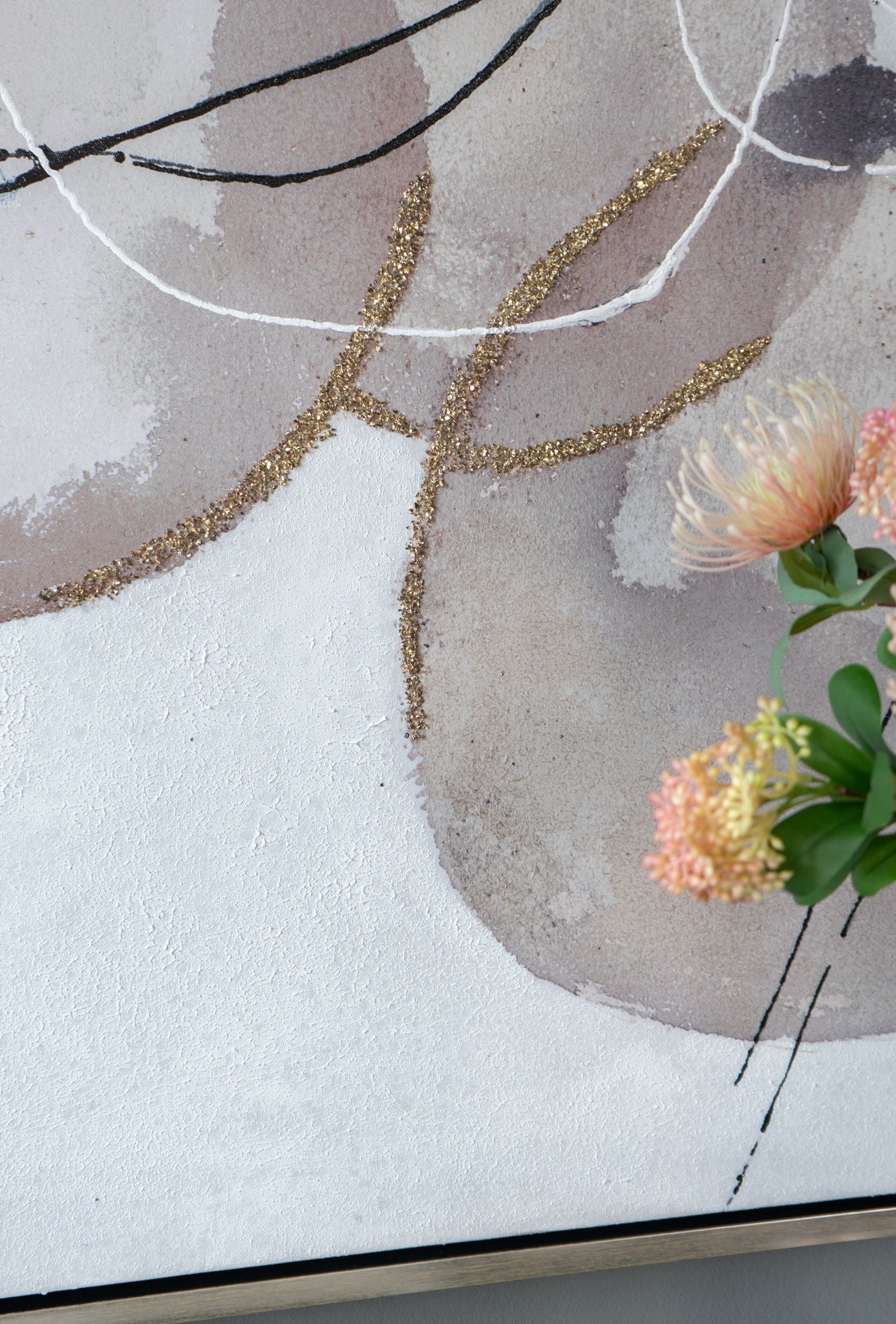 Large Modern Oil Painting, Hand Painted Abstract Watercolor Texture - Multicolor