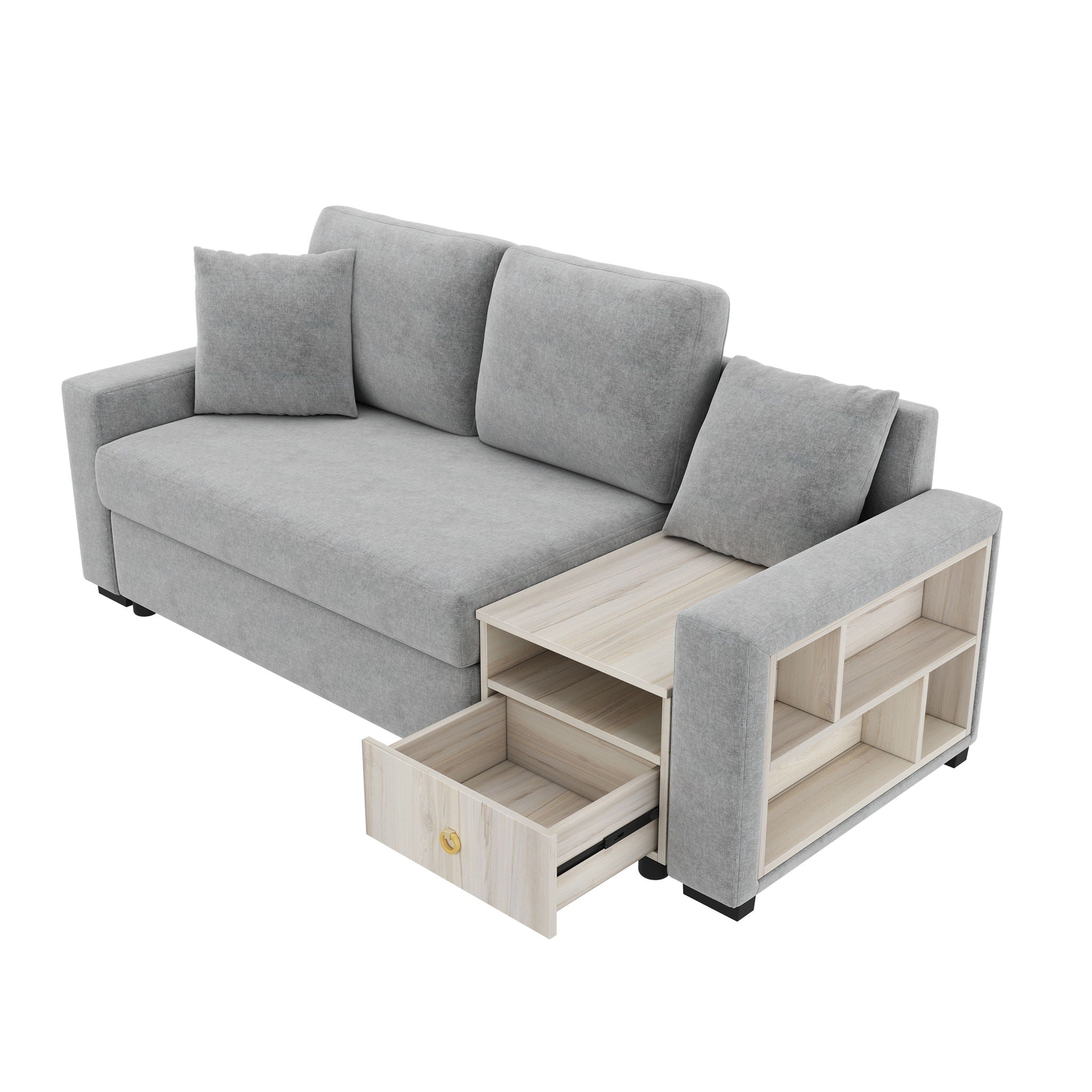 Modular Sofa Couch With Storage Armrest And Center Console