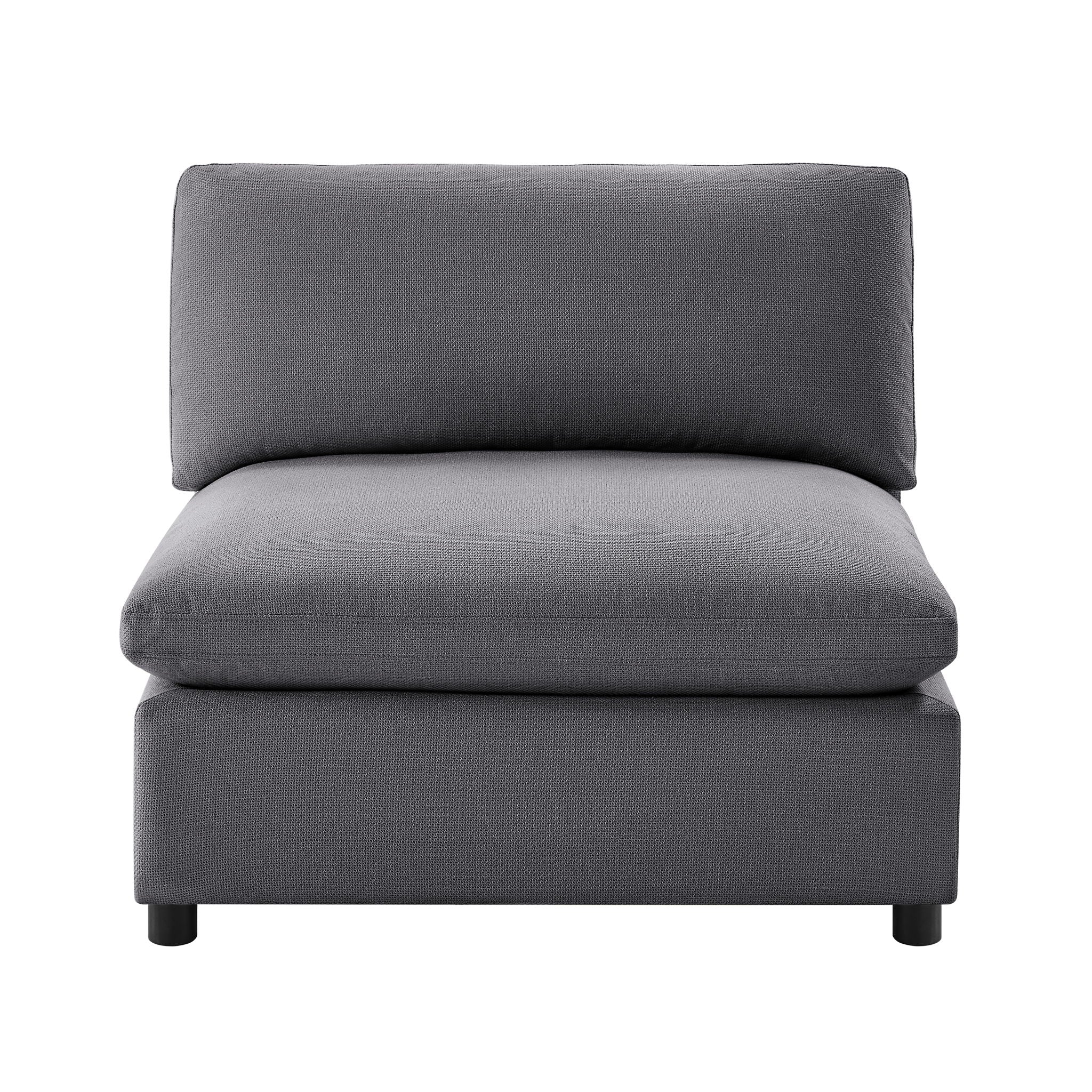 Cassandra - Armless Slipper Chair - Charcoal Gray