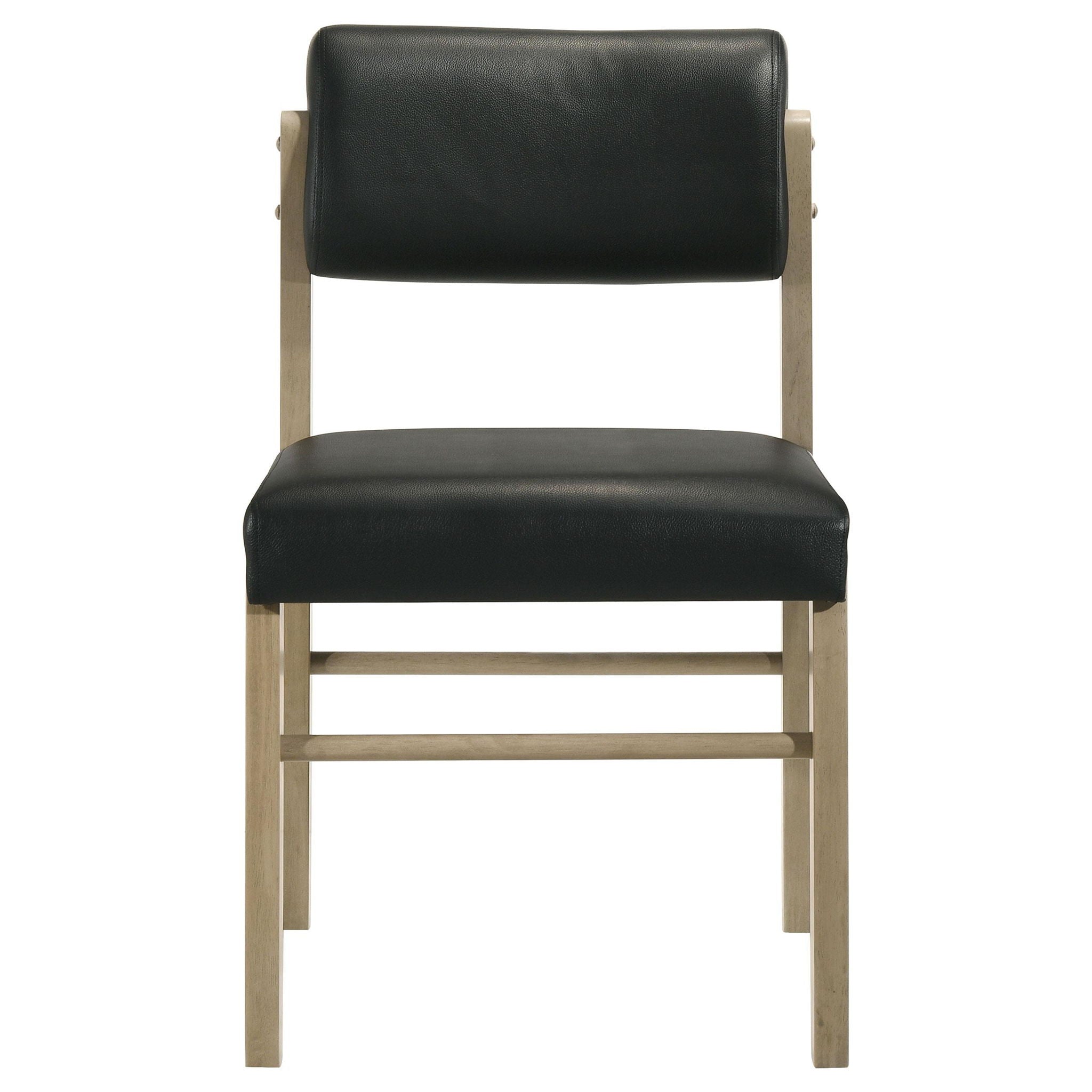 Kehoe Upholstered Dining Side Chair Black and Natural Oak (Set of 2)