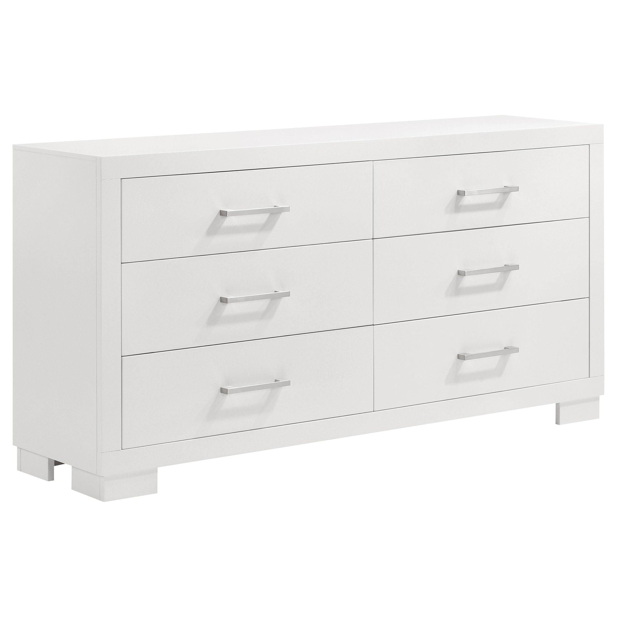 Jessica 6-piece Eastern King LED Bedroom Set Snow White