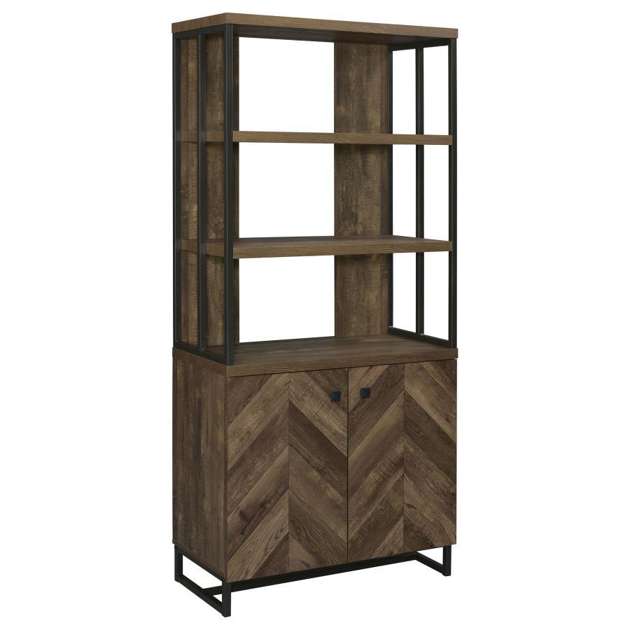 Coaster Fine Furniture Millbrook - 2 Door Storage Bookshelf - Rustic Oak | Meri Furniture