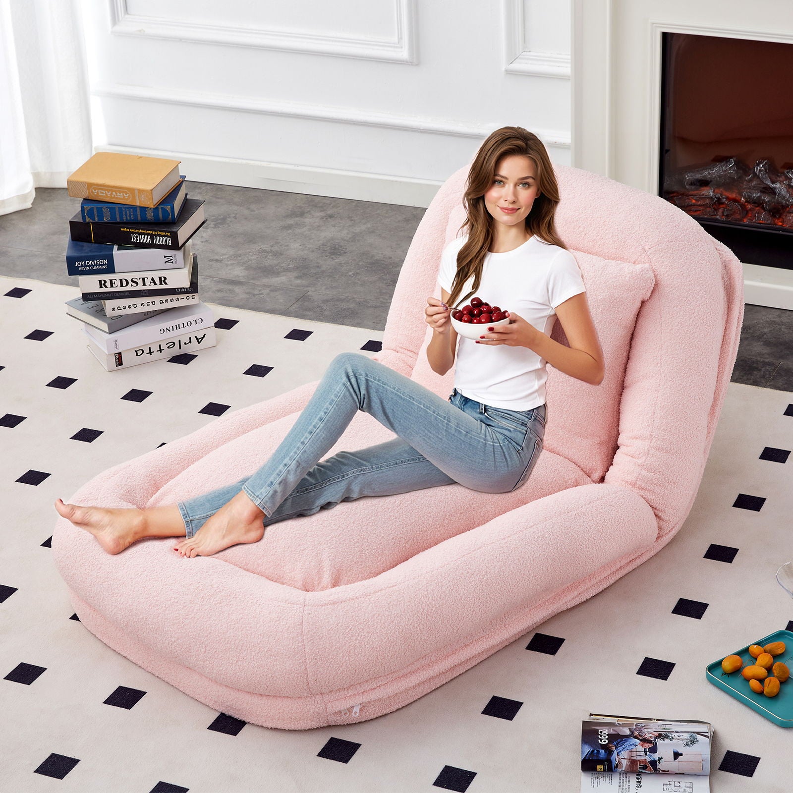 Contemporary Folding Sofa Chair With 5 Adjustable Positions For Gaming, Meditation, And Relaxation