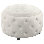 Coaster Fine Furniture Angelina - Round Upholstered Storage Ottoman | Meri Furniture